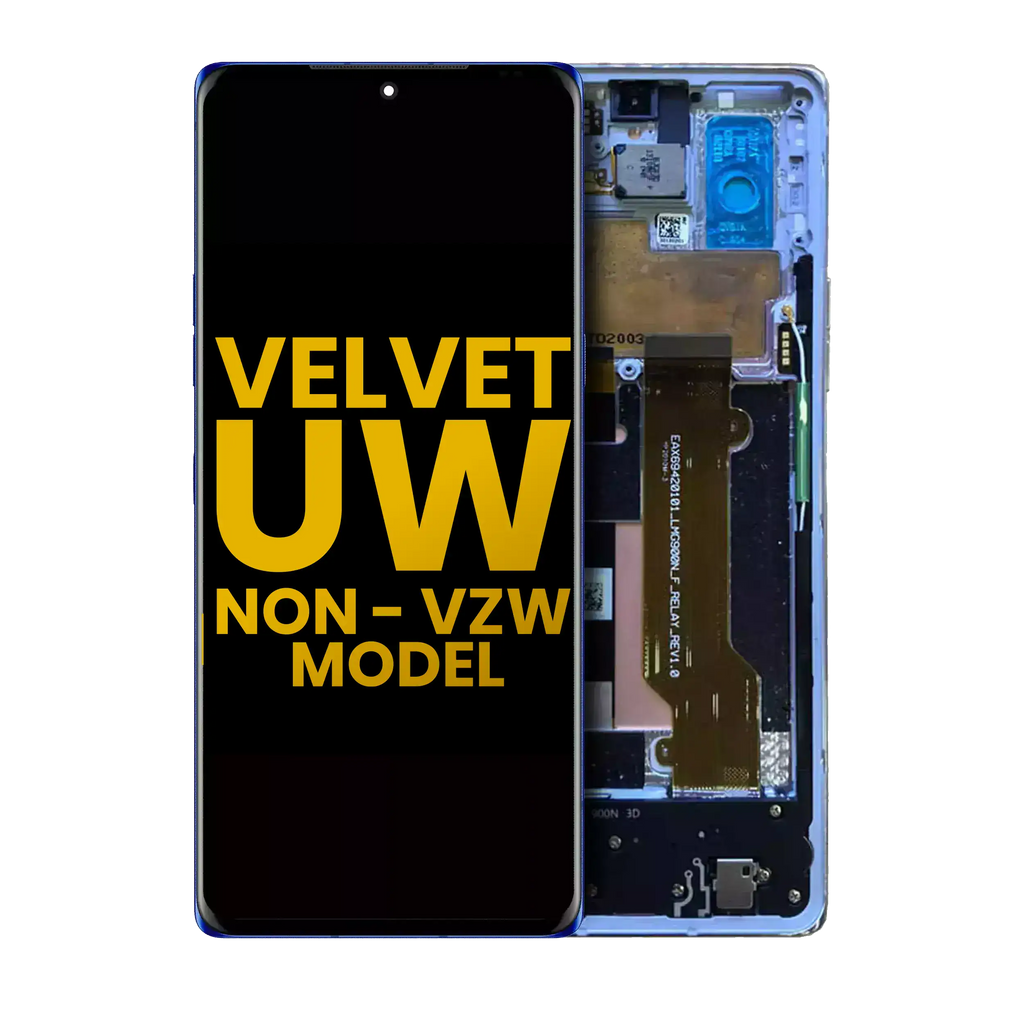 OLED Display with Frame for LG Velvet 5G (Non-Verizon 5G UW Frame) (Refurbished) (Blue)