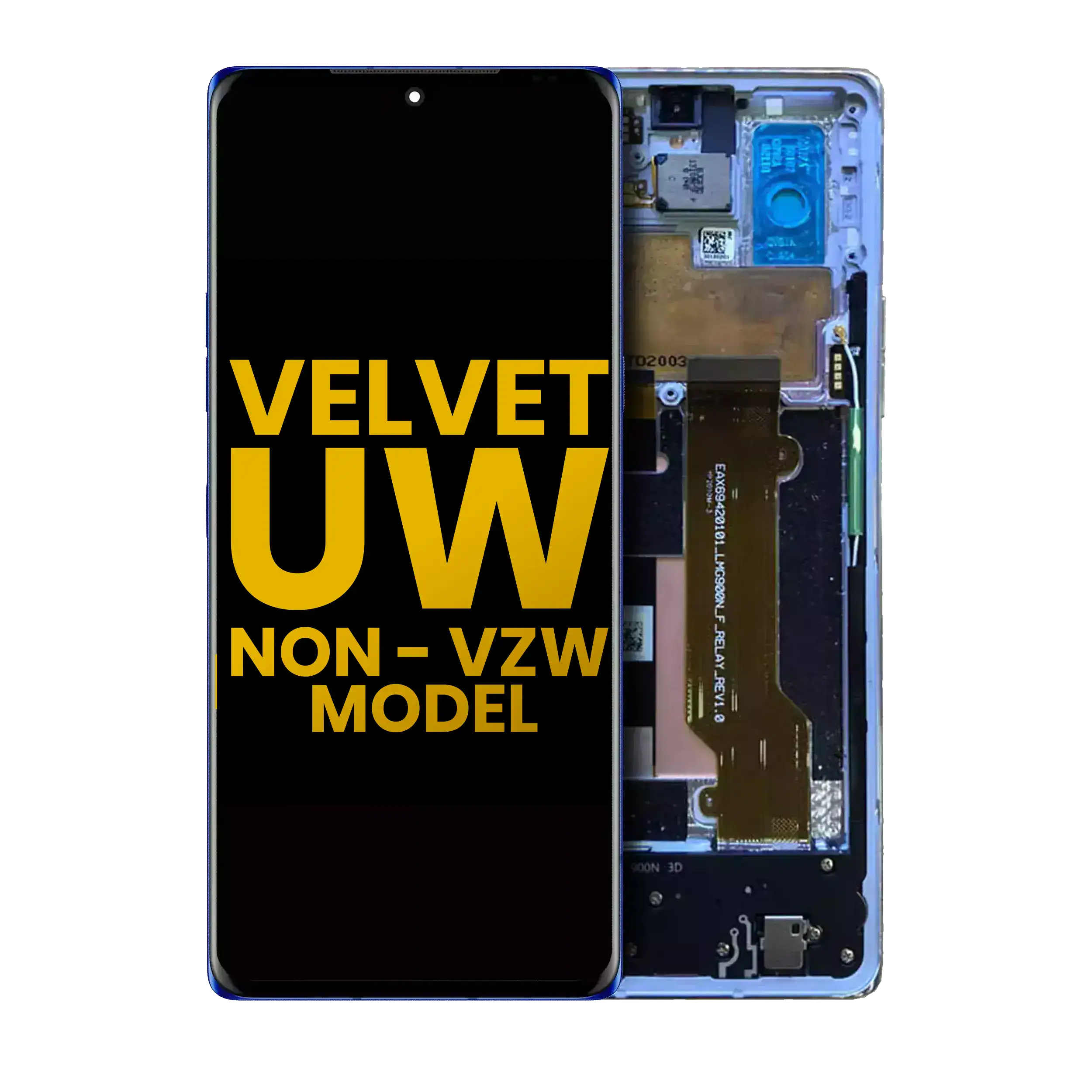 OLED Display with Frame for LG Velvet 5G (Non-Verizon 5G UW Frame) (Refurbished) (Blue)