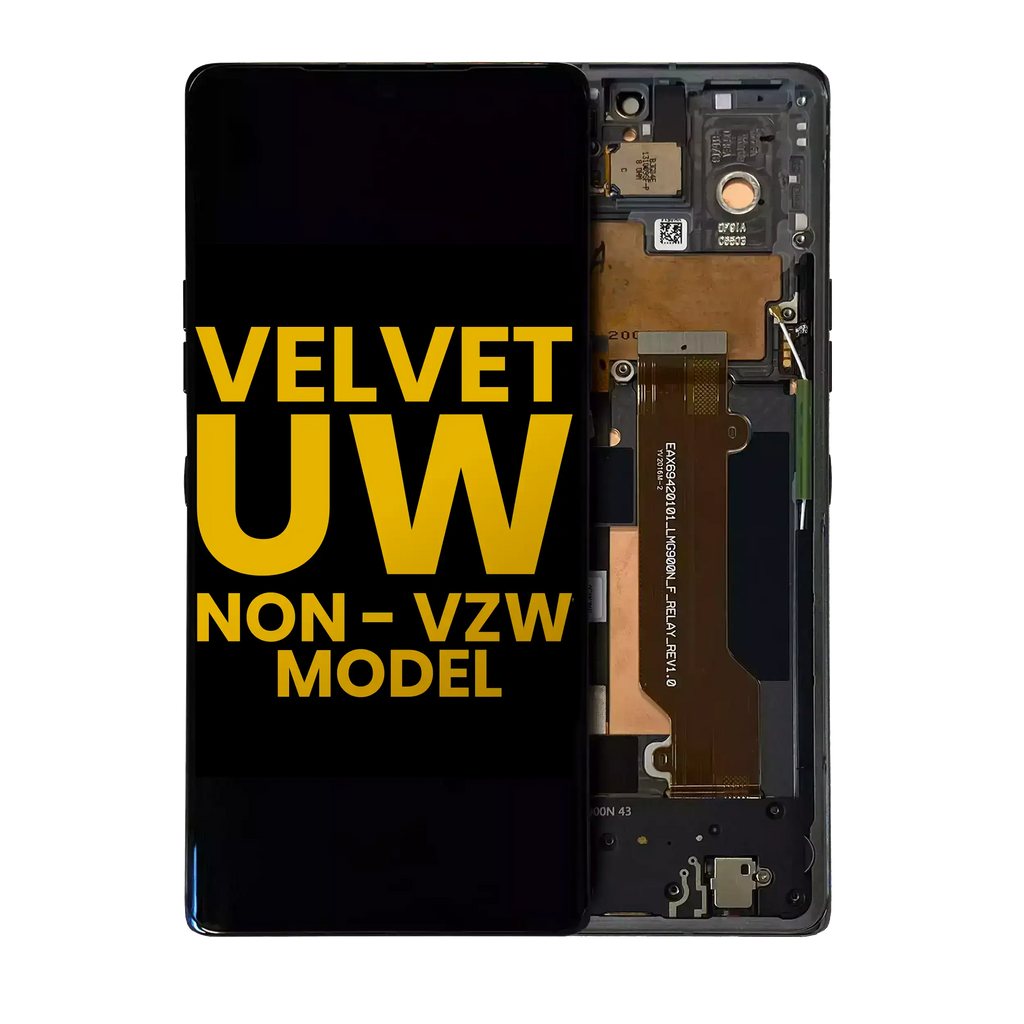 OLED Display Assembly with Frame for LG Velvet 5G (Non-Verizon 5G UW) (Refurbished) (Black)