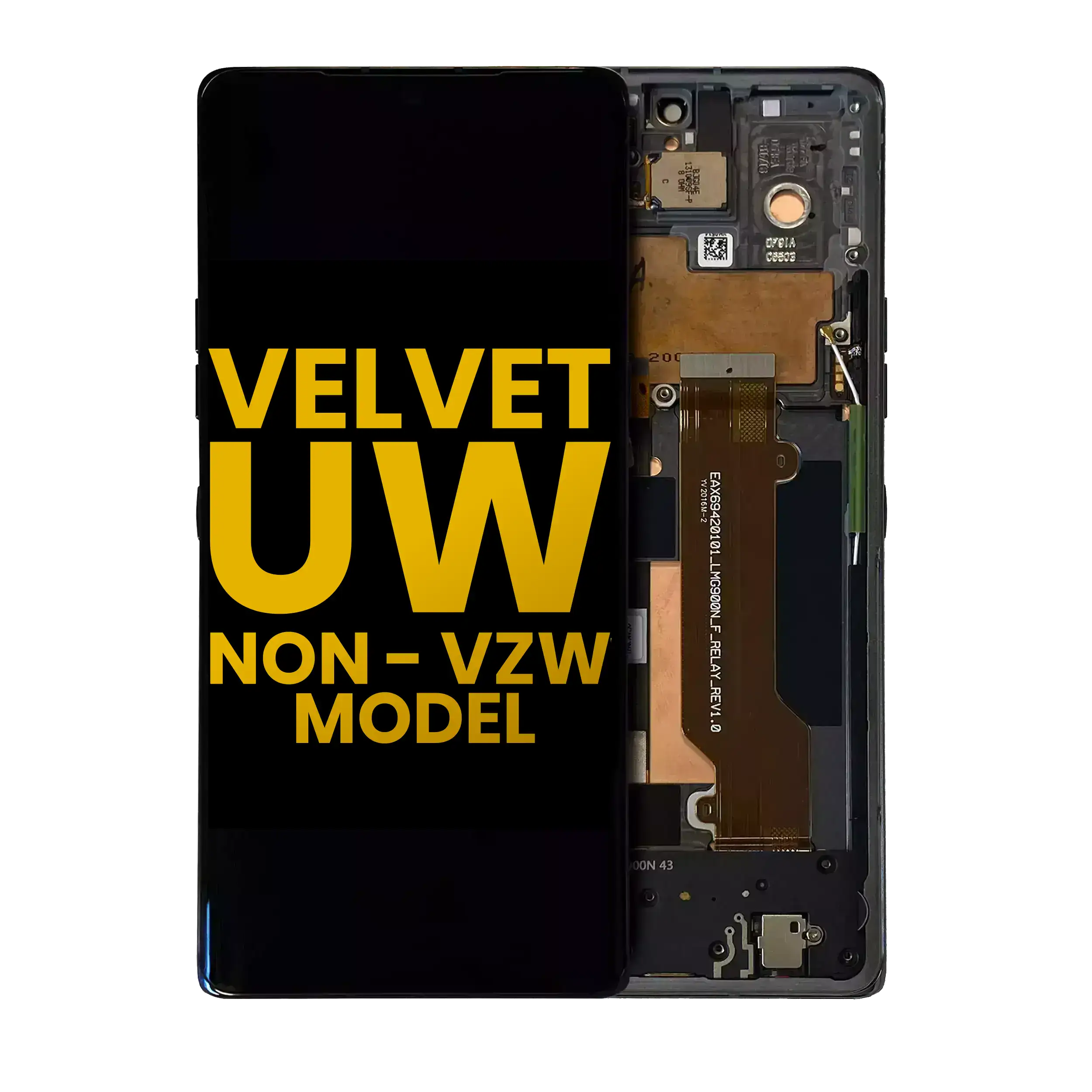 OLED Display Assembly with Frame for LG Velvet 5G (Non-Verizon 5G UW) (Refurbished) (Black)