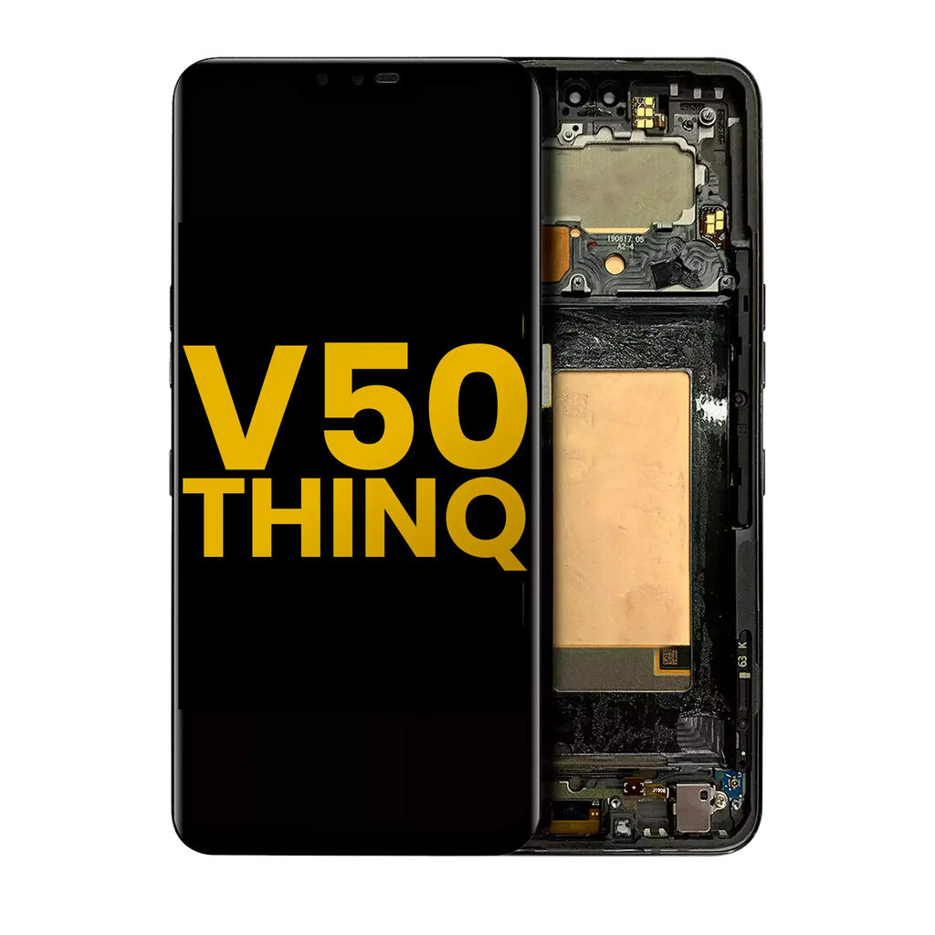 OLED-Display mit Rahmen für LG V50 ThinQ 5G Refurbished Aurora Black