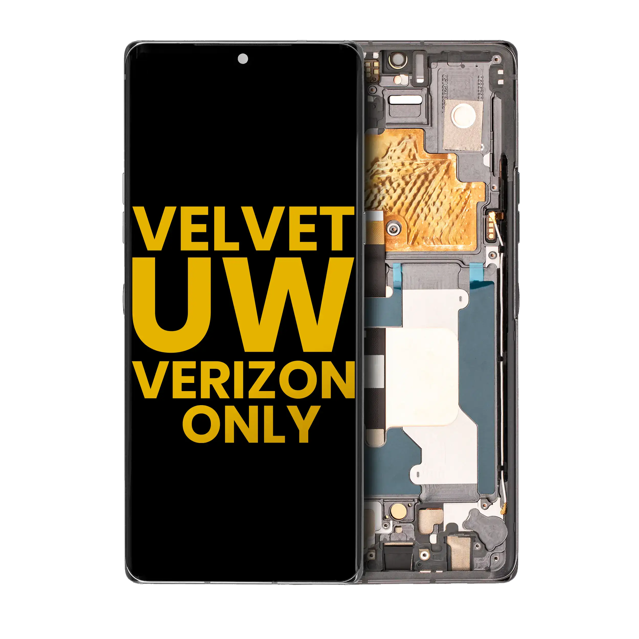 OLED-Display mit Rahmen für LG Velvet 5G (Verizon 5G UW) (Refurbished) (Grau)