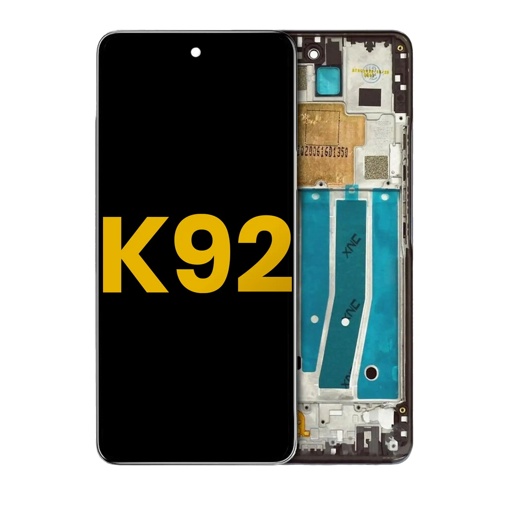 LCD-Display mit Rahmen für LG K92 5G (Refurbished) (Titan Gray)