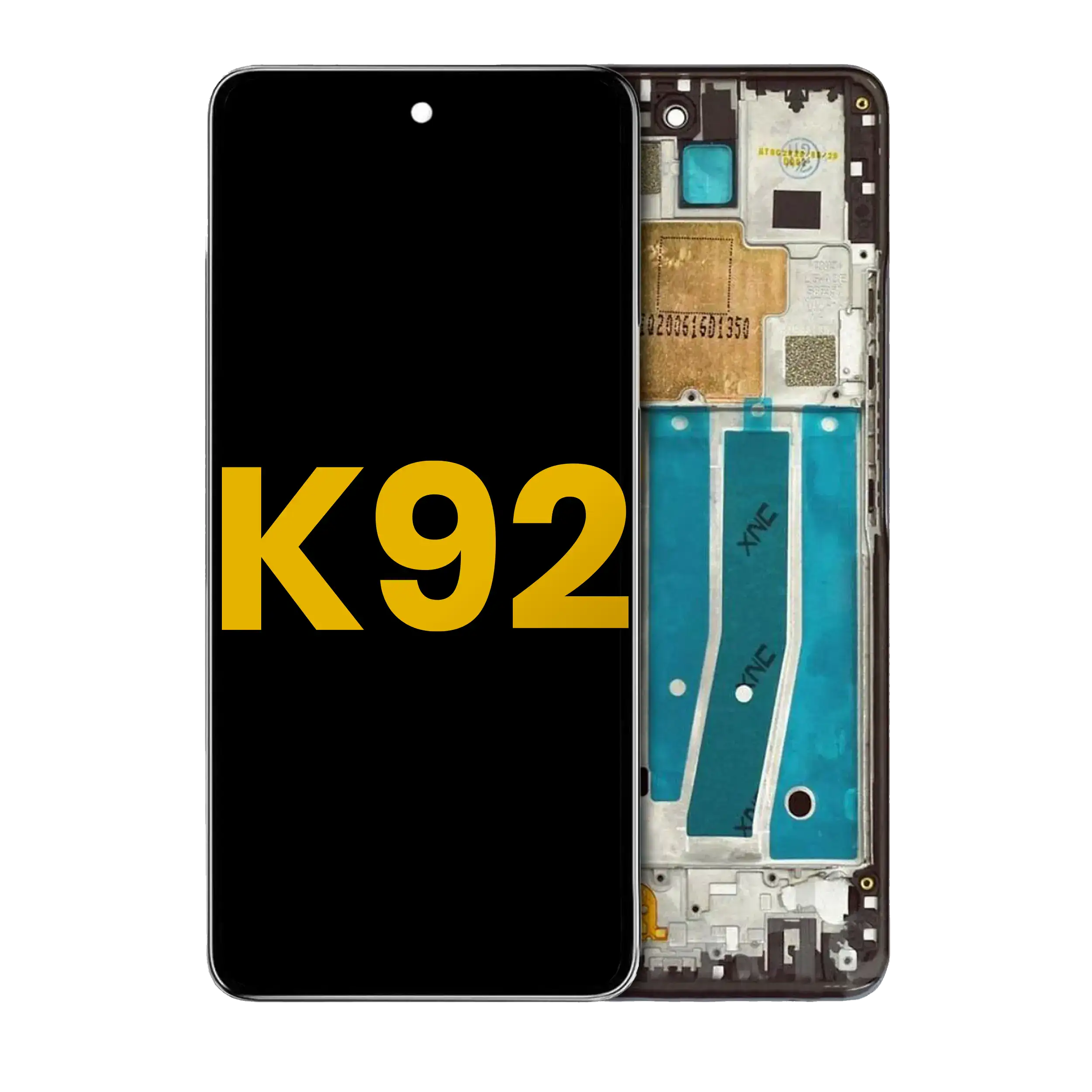 LCD-Display mit Rahmen für LG K92 5G (Refurbished) (Titan Gray)