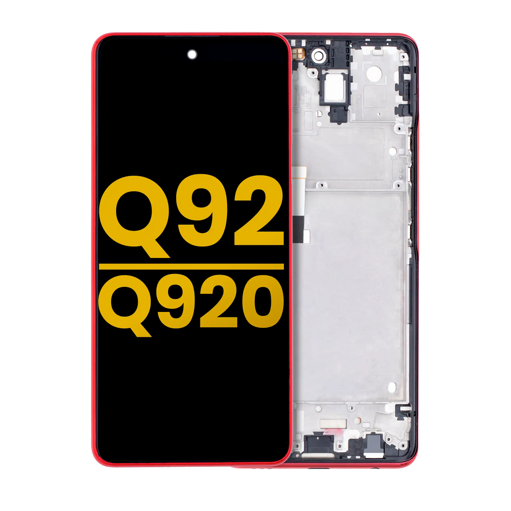 LCD-Display mit Rahmen für LG Q92 5G / Q920 (Refurbished) (Rot)