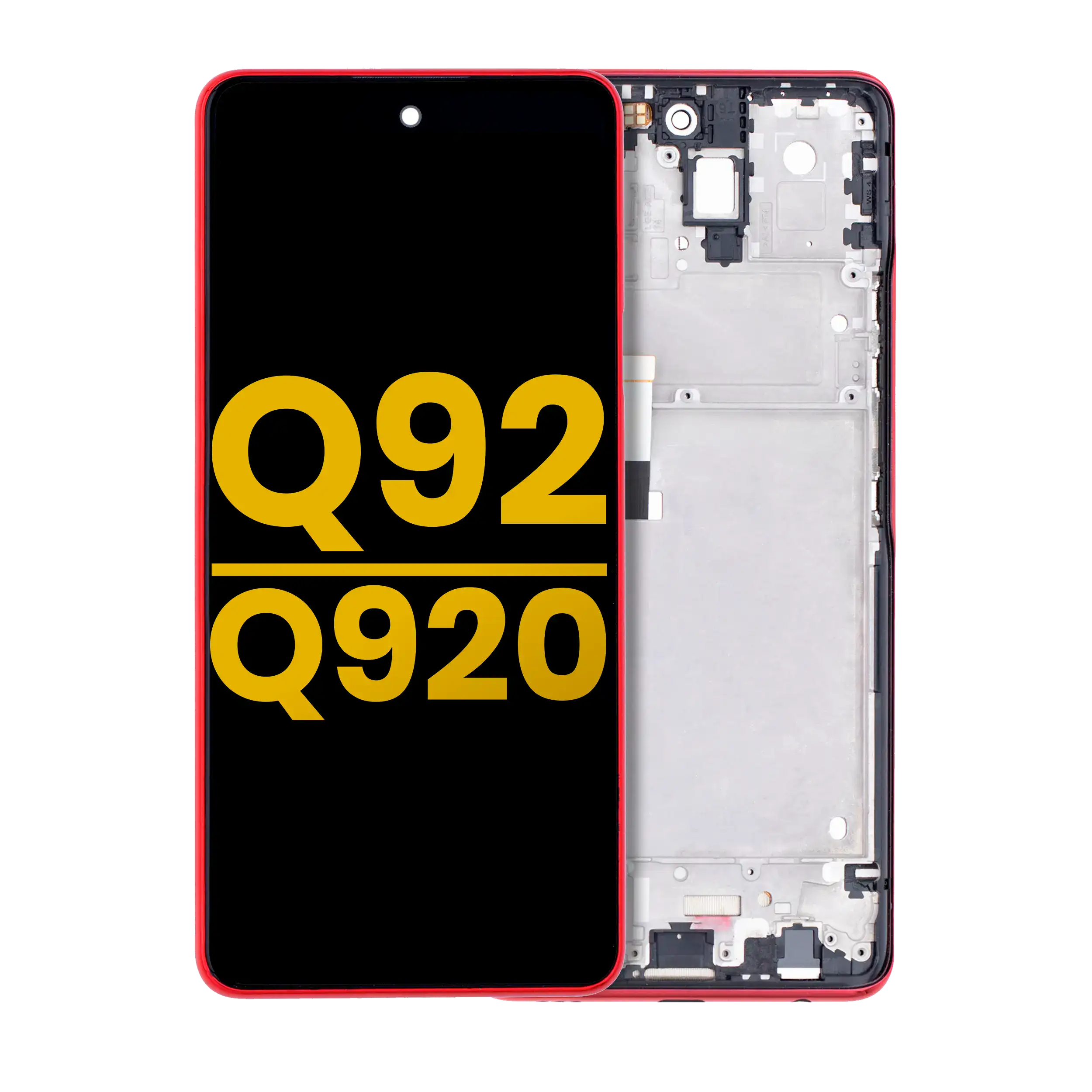 LCD-Display mit Rahmen für LG Q92 5G / Q920 (Refurbished) (Rot)