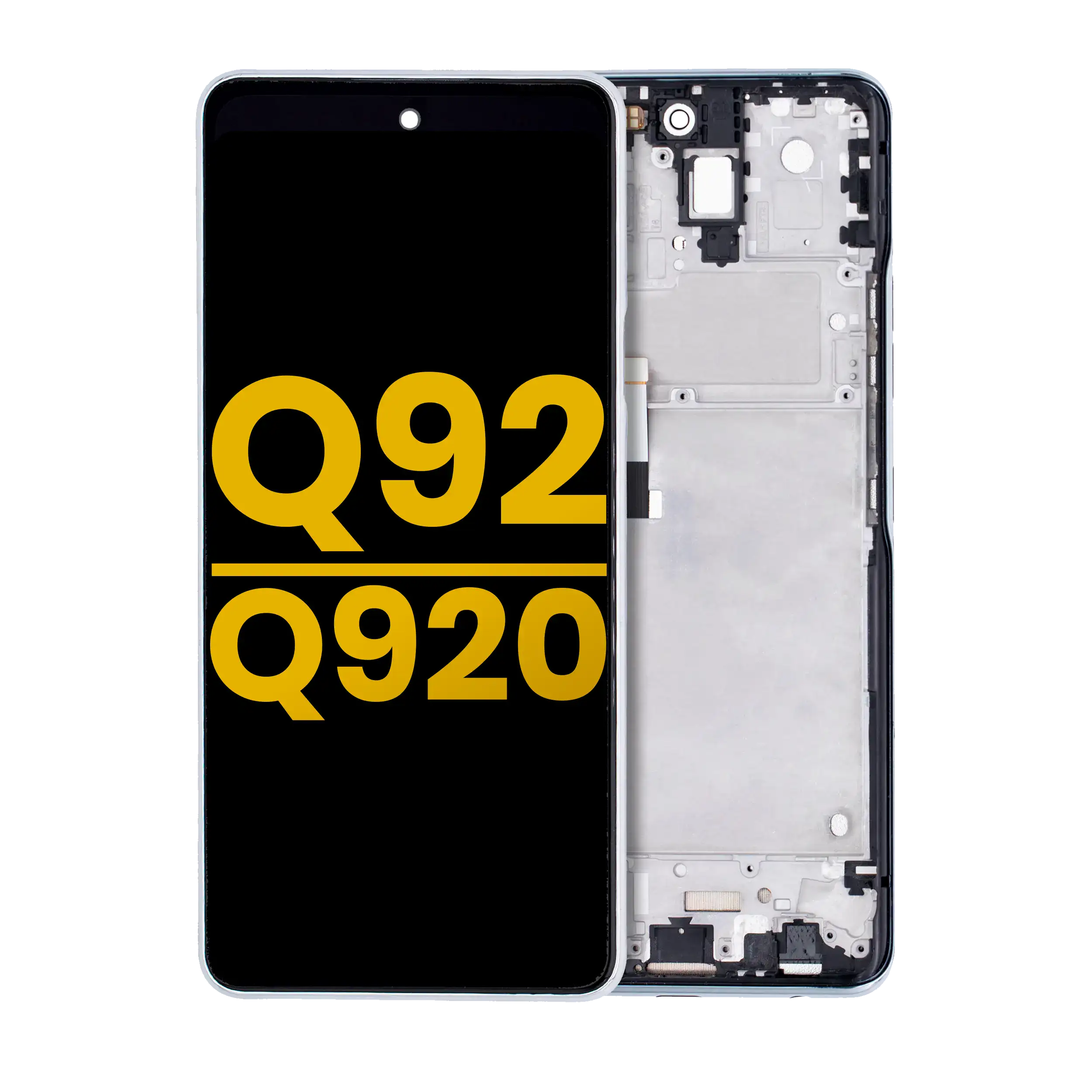 LCD-Display mit Rahmen für LG Q92 5G / Q920 (wiederaufbereitet) (Silber)