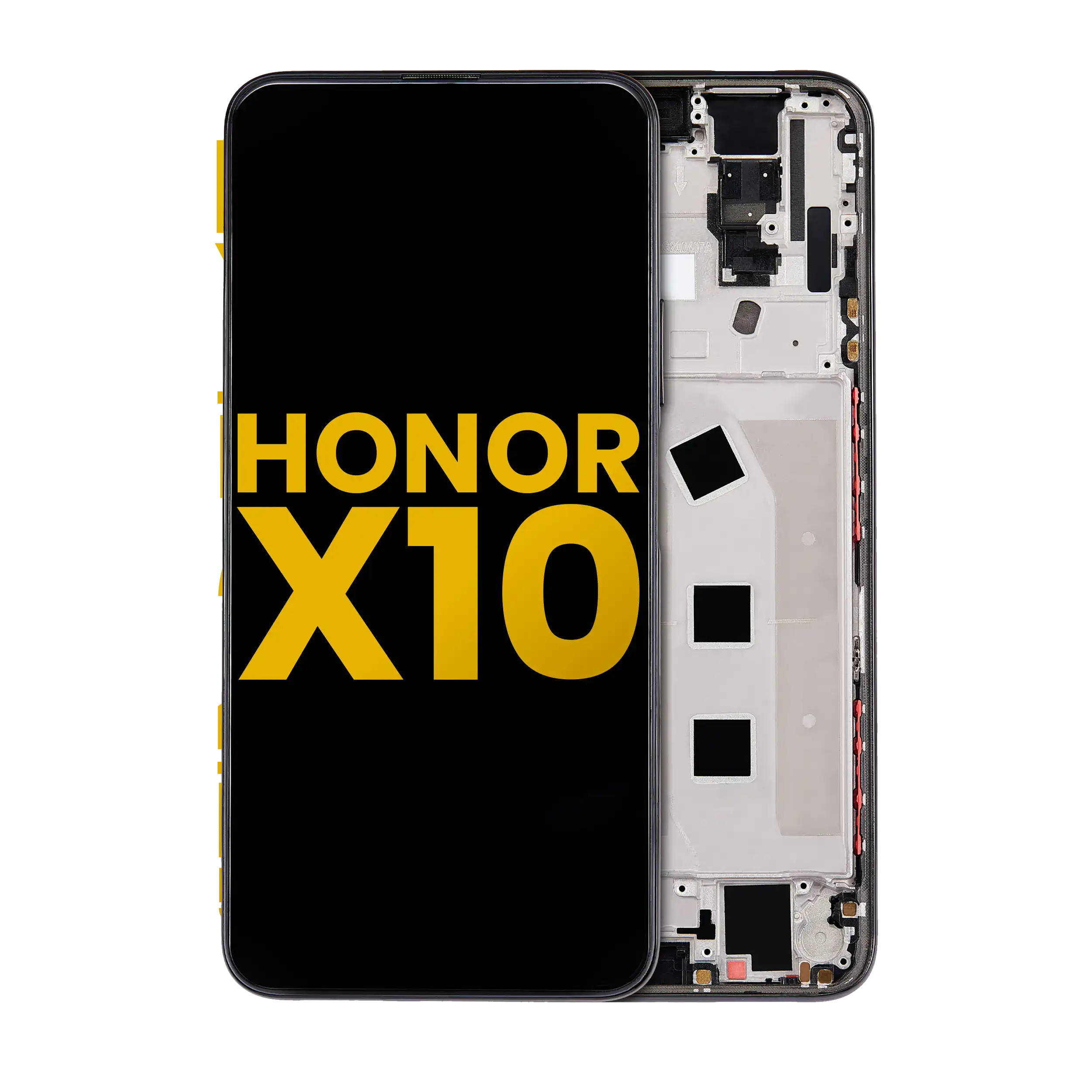 LCD-Display mit Rahmen für Honor X10 5G (Refurbished, Schwarz)
