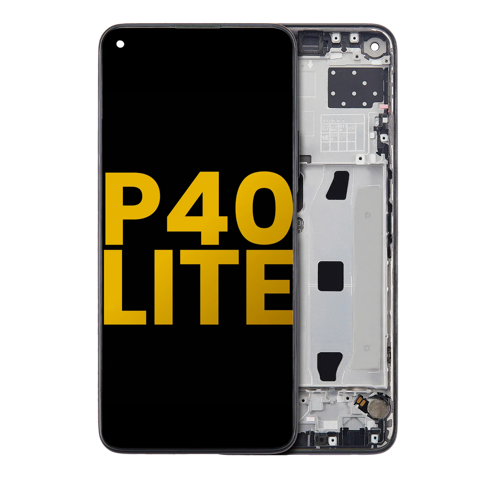 LCD-Display mit Rahmen für Huawei P40 Lite 5G (Refurbished) (Midnight Schwarz)