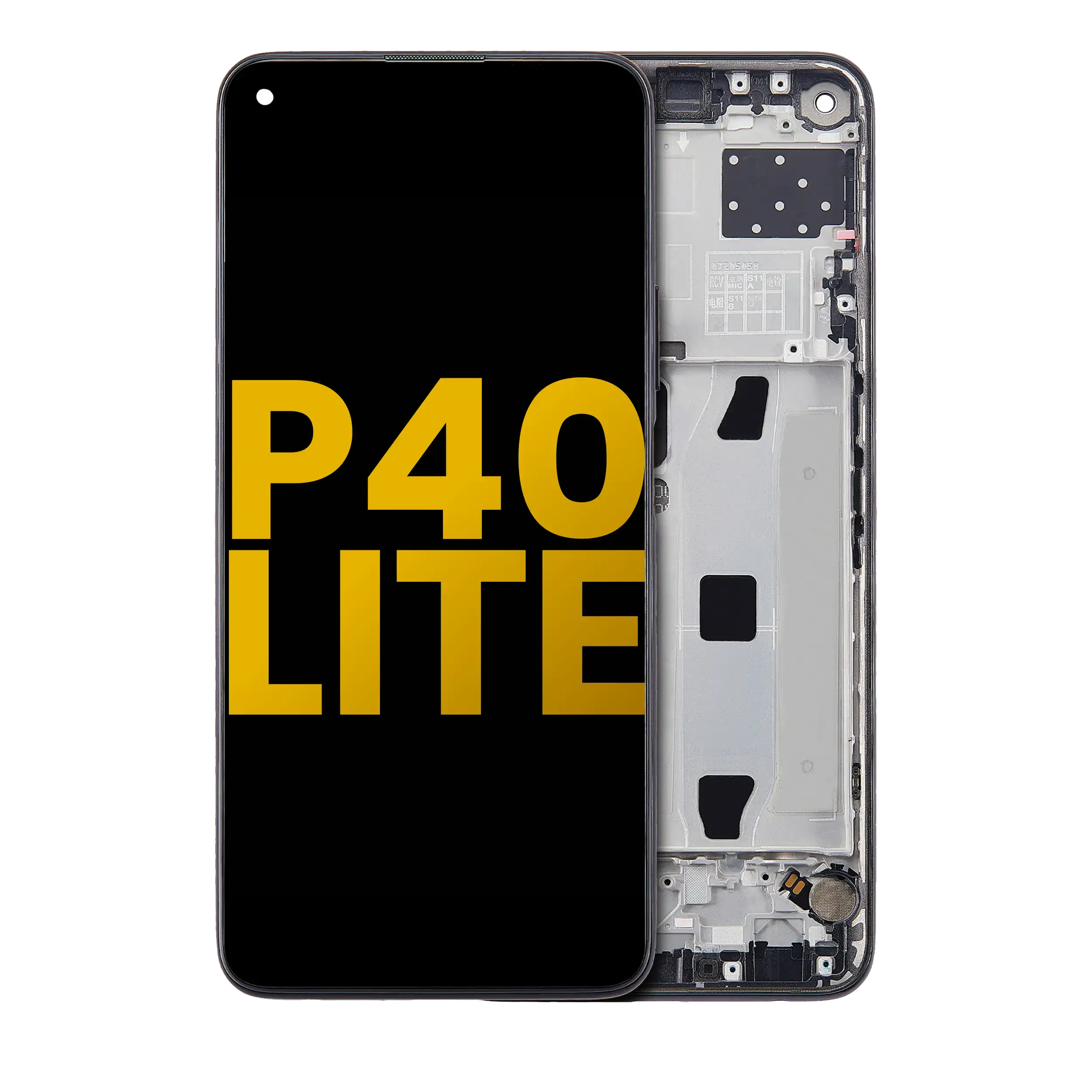 LCD-Display mit Rahmen für Huawei P40 Lite 5G (Refurbished) (Midnight Schwarz)