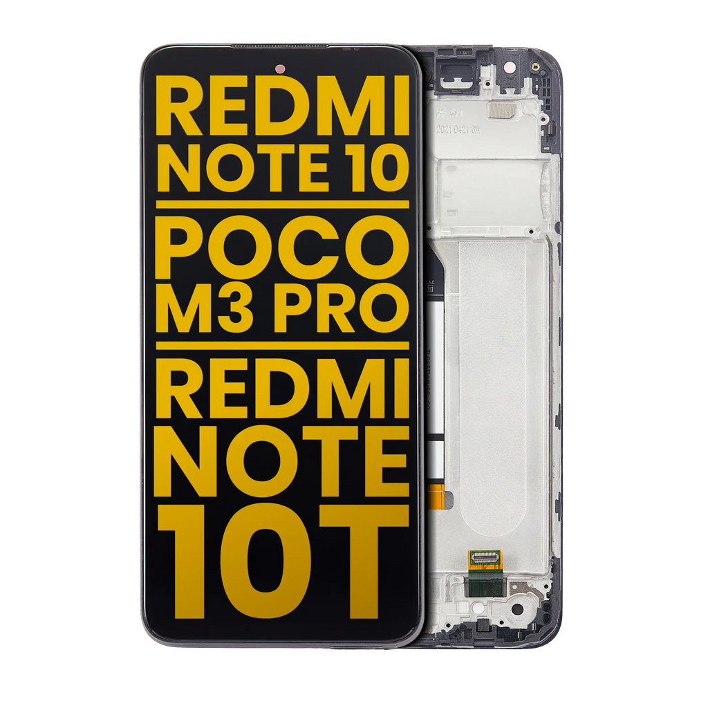LCD-Display mit Rahmen f. Xiaomi Redmi Note 10 5G/Poco M3 Pro Plus alle Farben