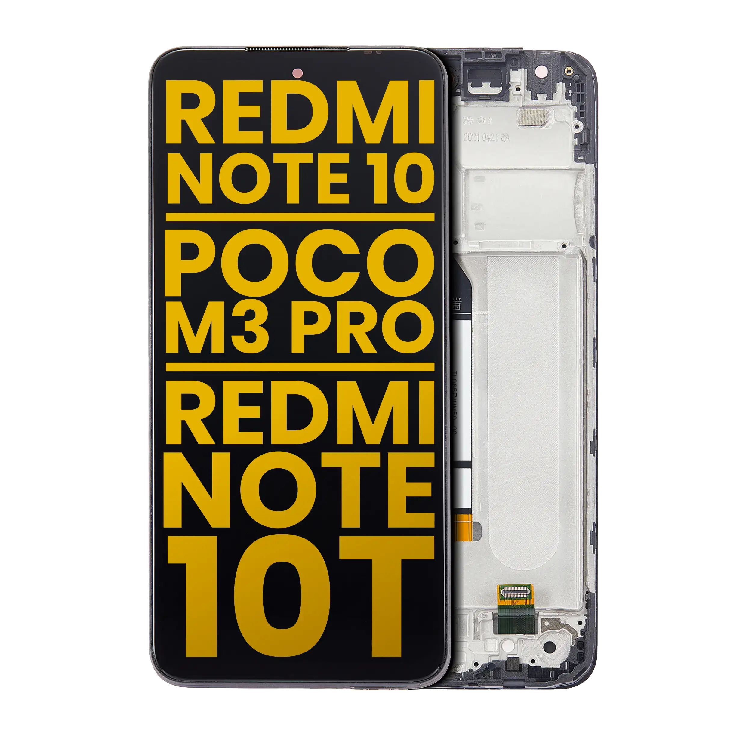 LCD-Display mit Rahmen f. Xiaomi Redmi Note 10 5G/Poco M3 Pro Plus alle Farben