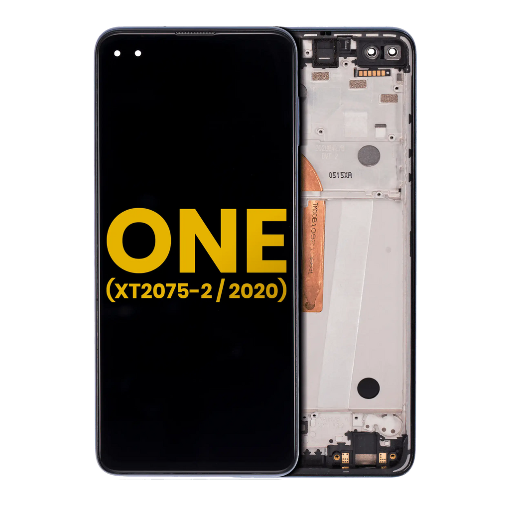 LCD-Display mit Rahmen für Motorola One 5G Refurbished Surfing Blue