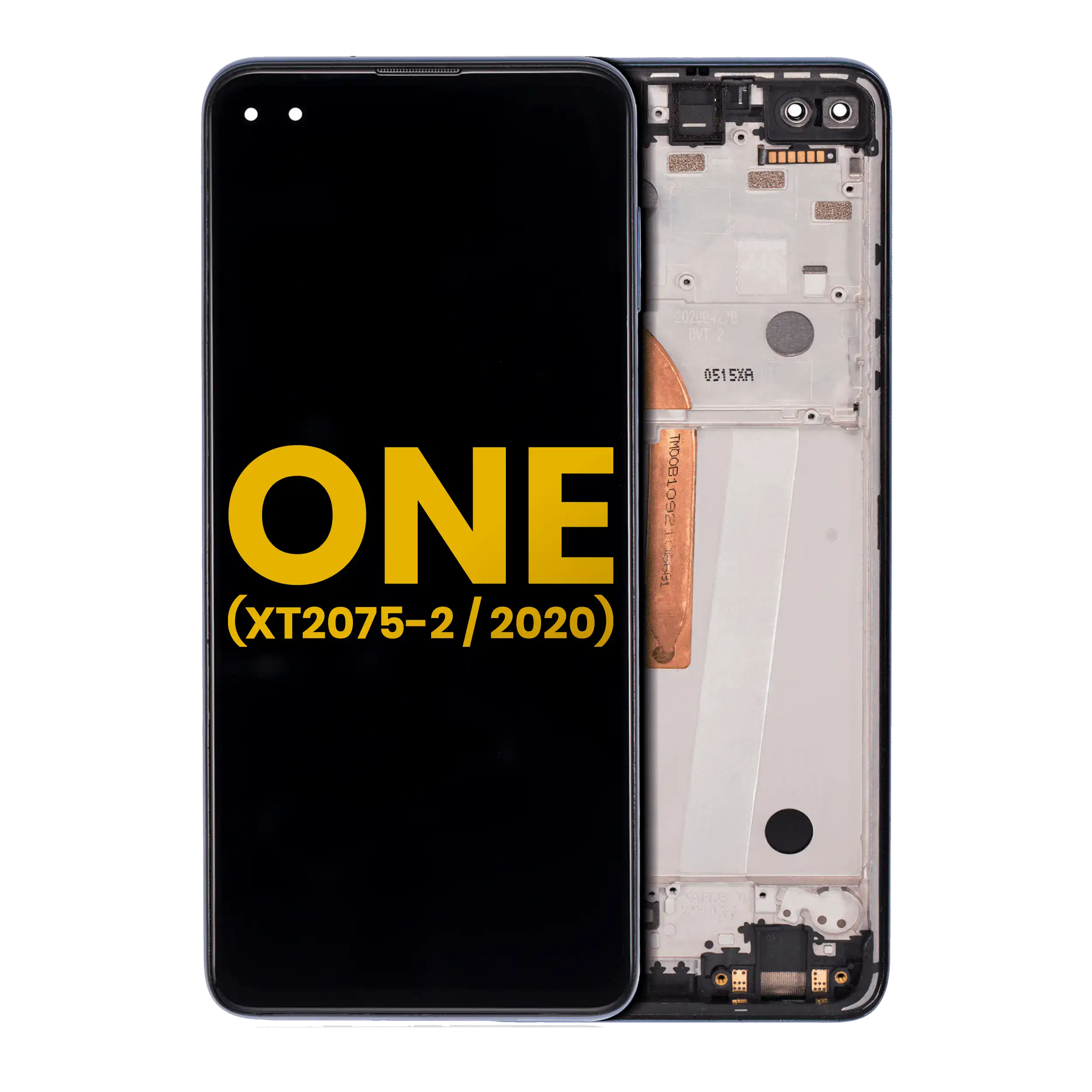 LCD-Display mit Rahmen für Motorola One 5G Refurbished Surfing Blue