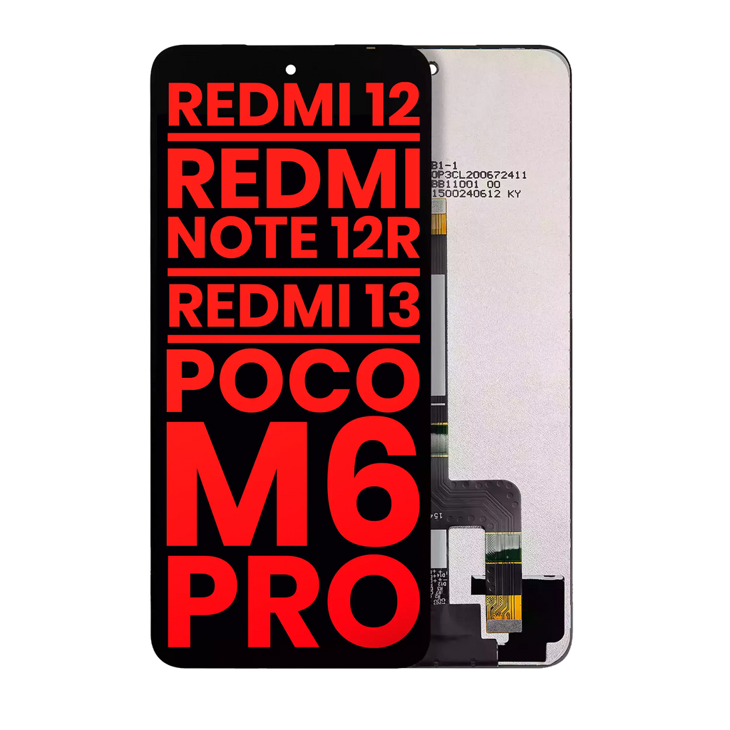 LCD ohne Rahmen für Xiaomi Redmi 12/13, Note 12R & Poco M6 Pro (Aftermarket Plus