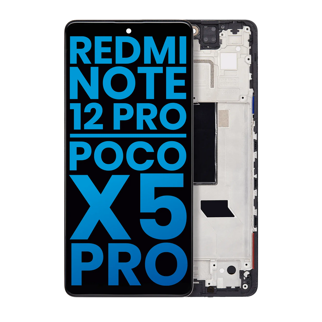 LCD-Display m. Rahmen f. Redmi Note 12 Pro & Poco X5 Pro (Incell Aftermarket)