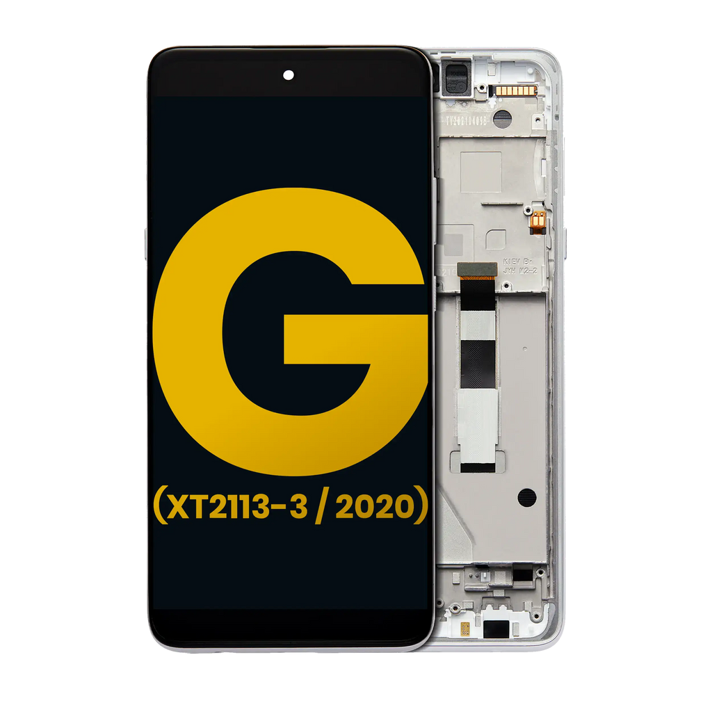 LCD Display with Frame for Motorola Moto G 5G (XT2113-3 / 2020) (Refurbished) (Frosted Silver)