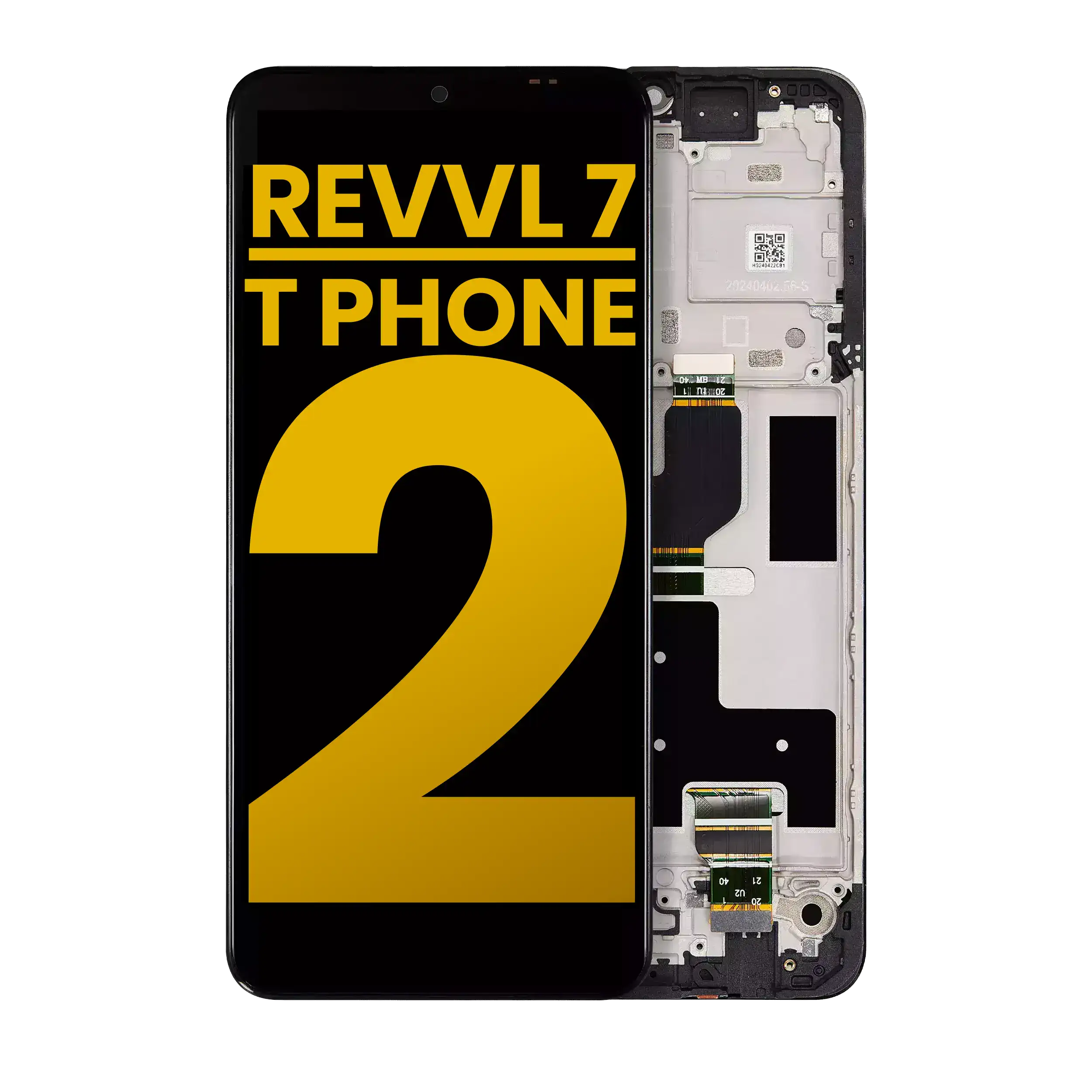 LCD m. Rahmen für T-Mobile Revvl 7 / T Phone 2 5G (Generalüberholt, alle Farben)