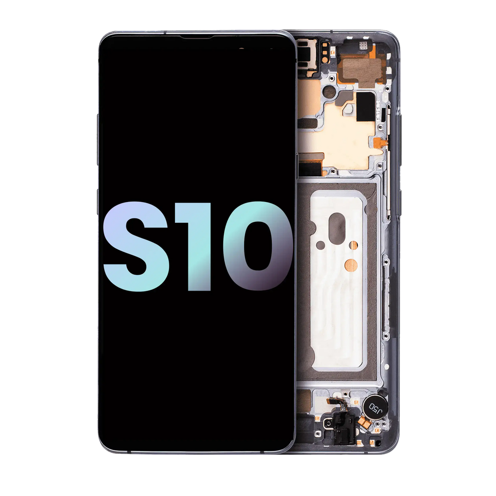 OLED-Display mit Rahmen für Samsung Galaxy S10 5G (Svc Pack) (Majestic Black)