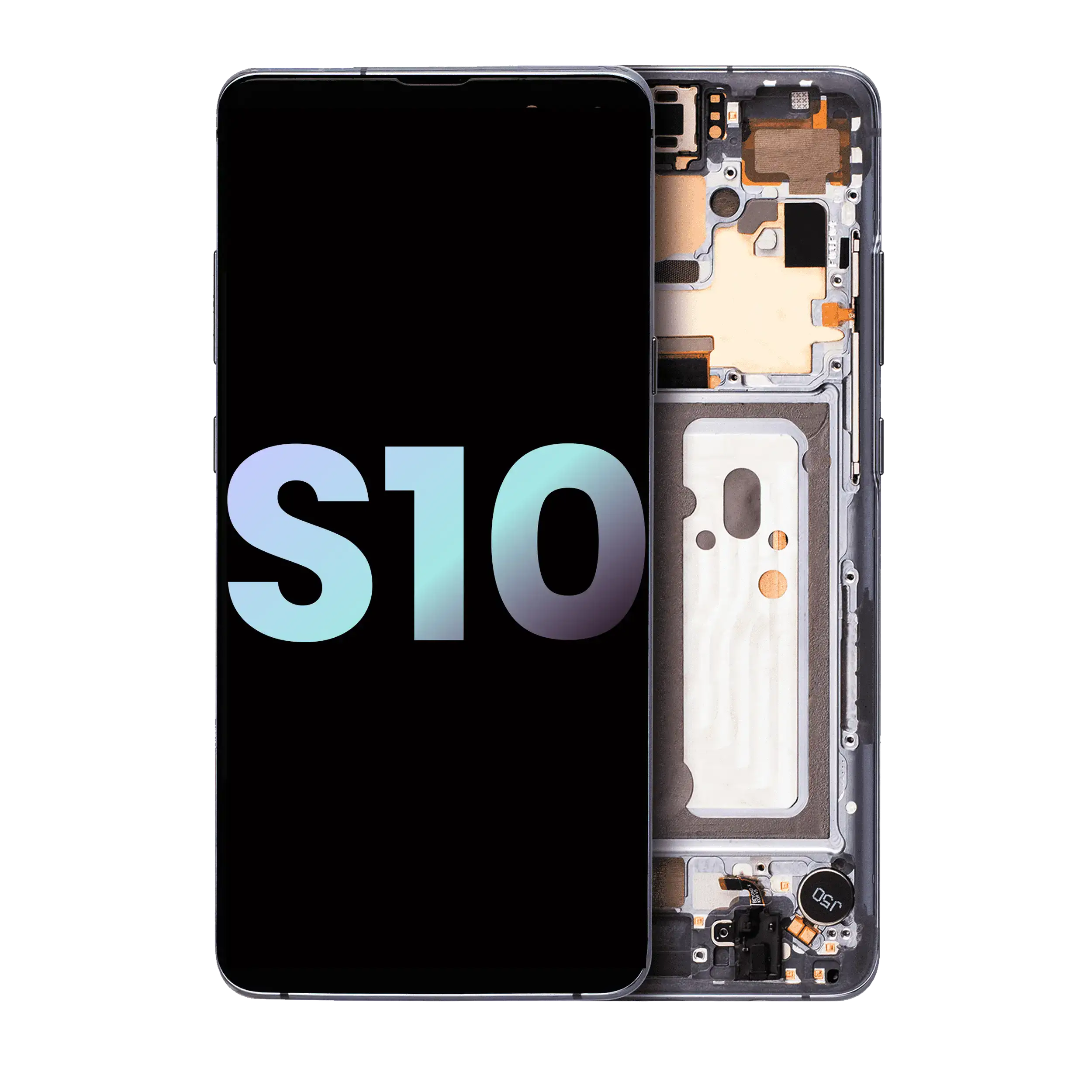 OLED-Display mit Rahmen für Samsung Galaxy S10 5G (Svc Pack) (Majestic Black)