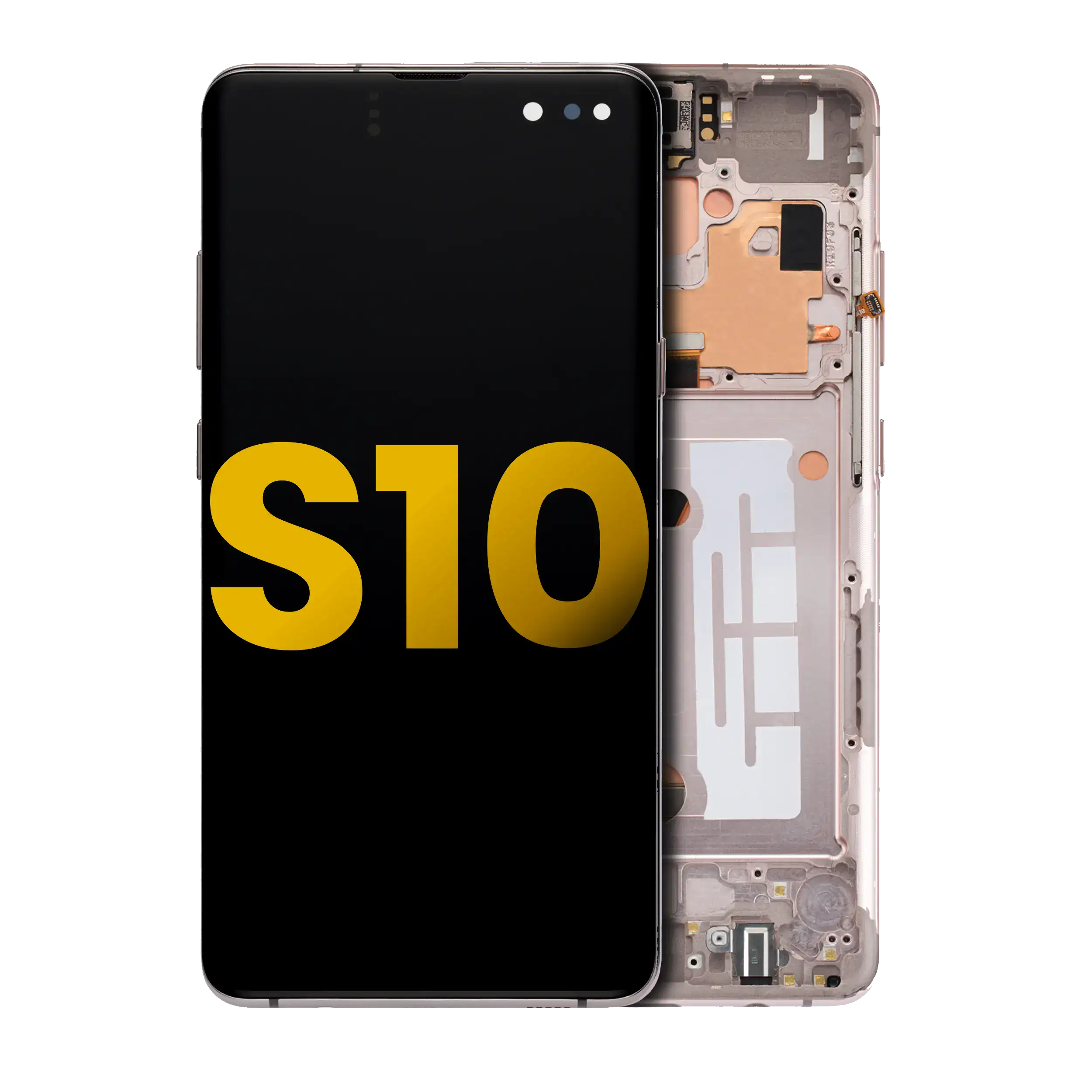 OLED-Display mit Rahmen für Samsung Galaxy S10 5G (Refurbished) (Royal Gold)