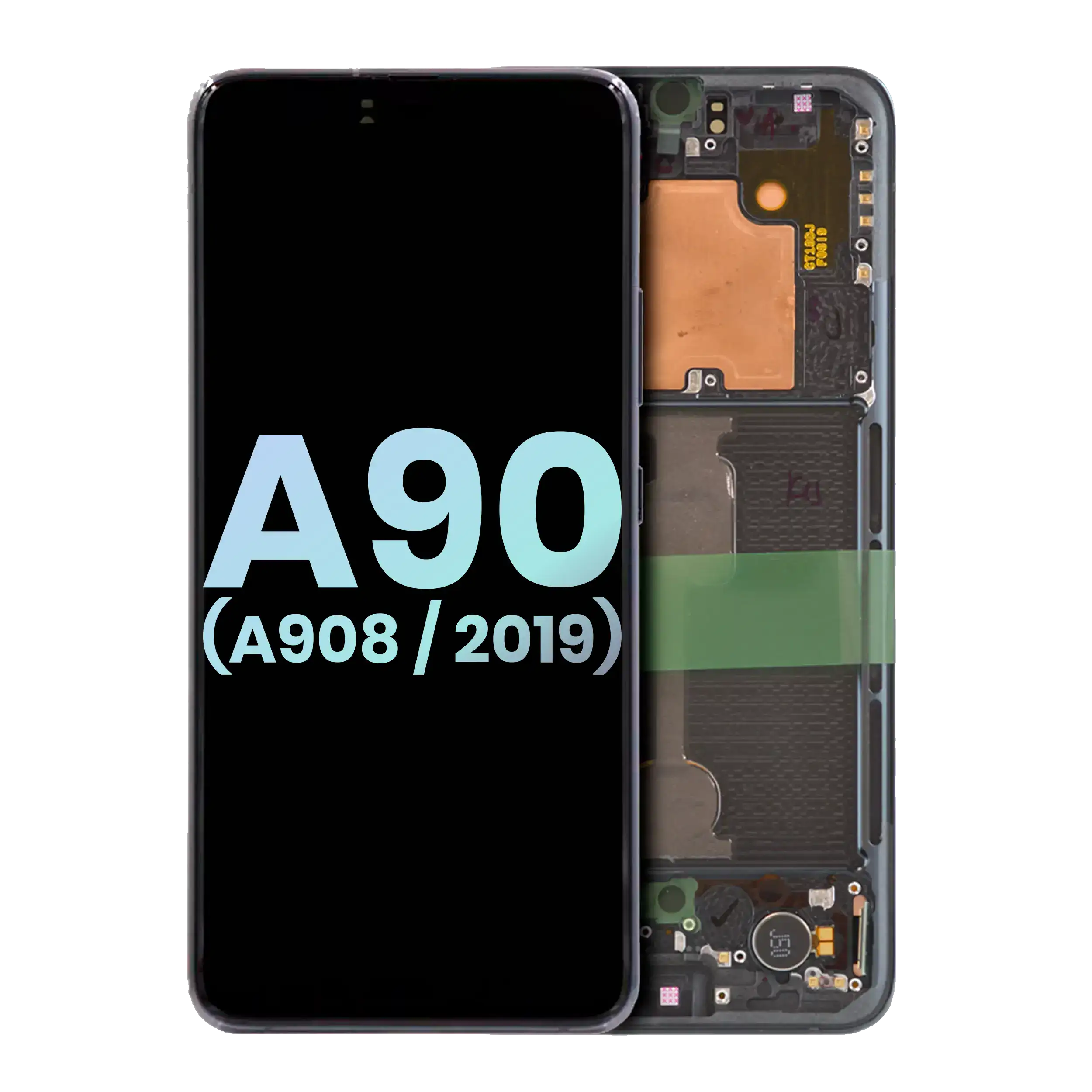 OLED-Display mit Rahmen für Samsung Galaxy A90 5G Service Pack Schwarz