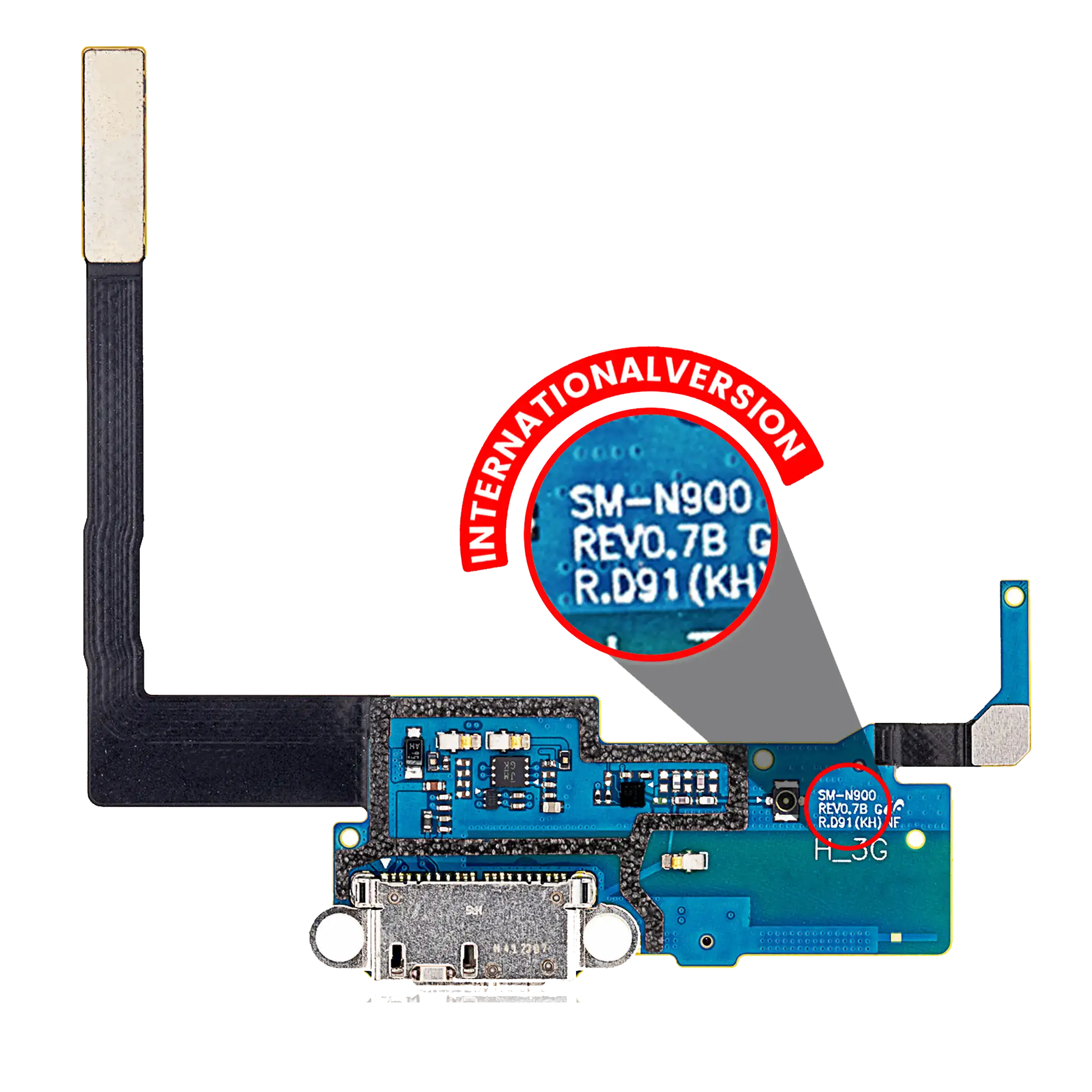 Charging Port Flex Cable for Samsung Galaxy Note 3 (N900 / N9002) (International Version)