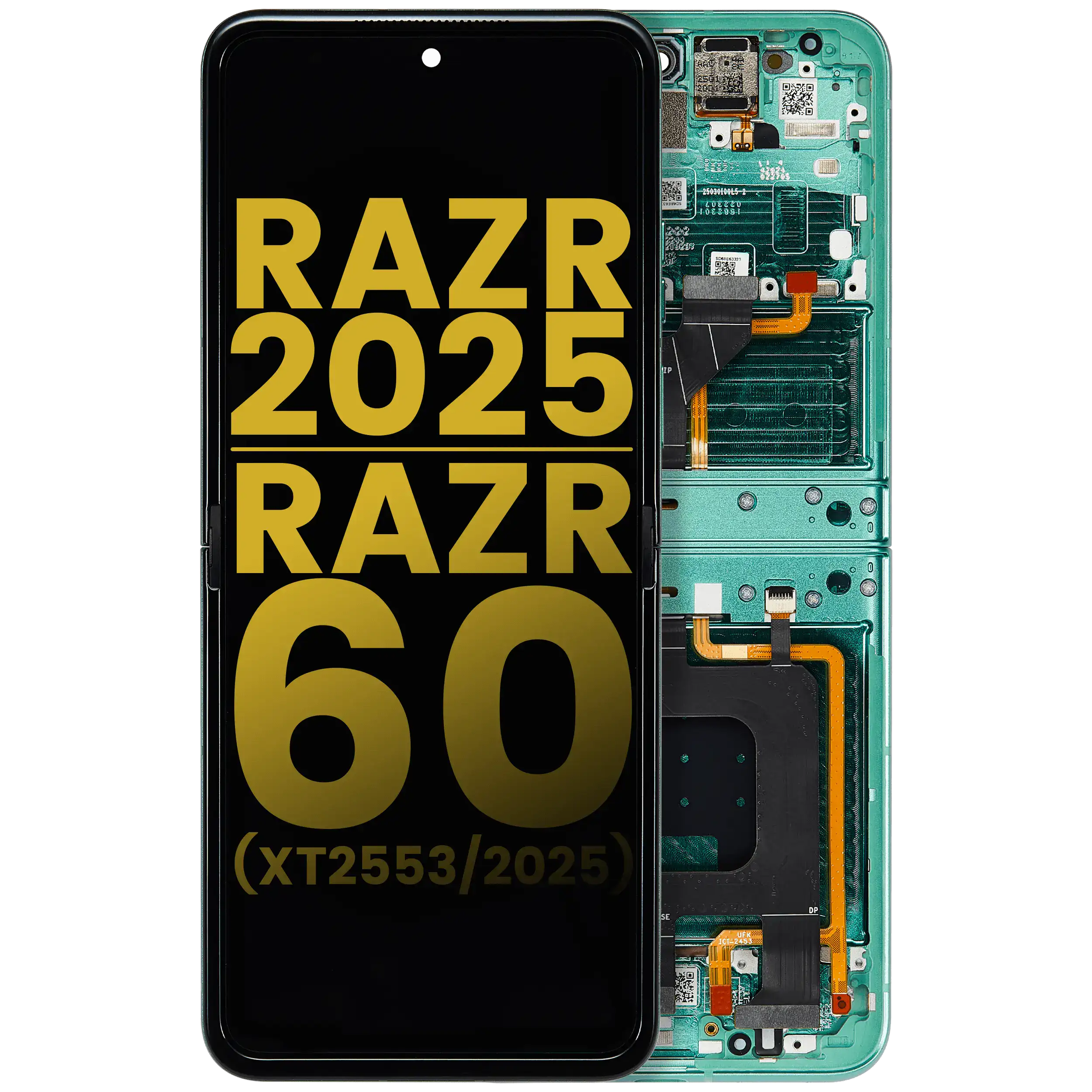 OLED-Display mit Rahmen für Motorola Razr 2025/60, Refurbished, Spring Bud