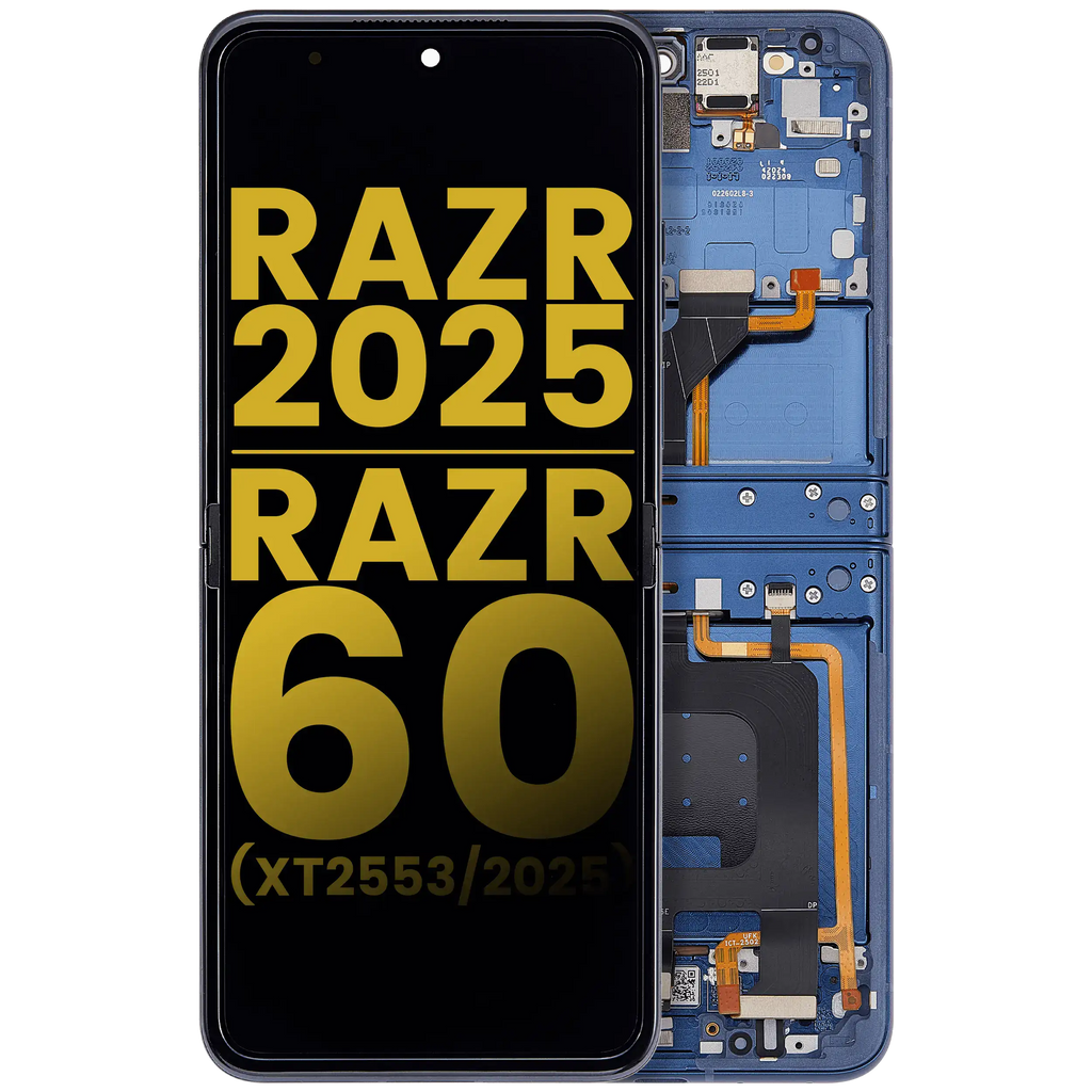 OLED Display with Frame for Motorola Razr 2025 / Razr 60 (XT2553 / 2025) (Refurbished) (Gibraltar Sea)