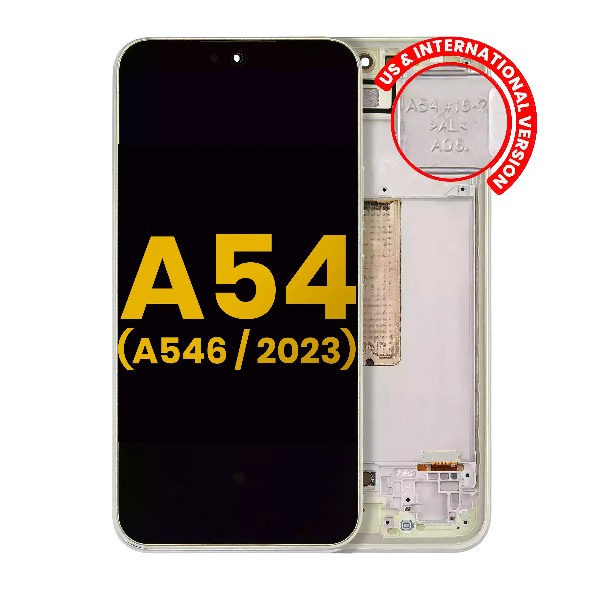 OLED-Display mit Rahmen für Samsung Galaxy A54 5G Lime Refurbished