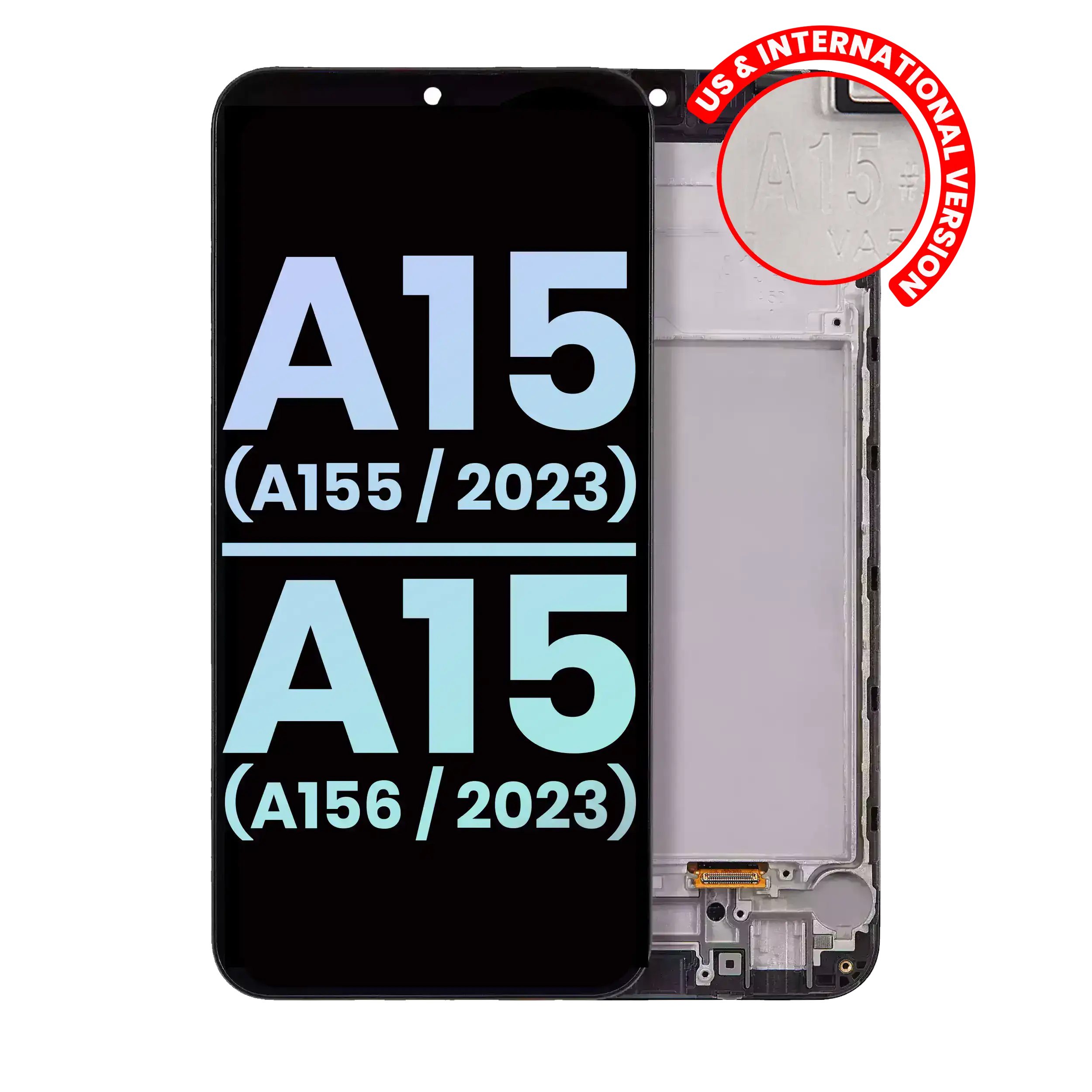 LCD-Display mit Rahmen für Samsung A15 4G/5G Aftermarket Incell