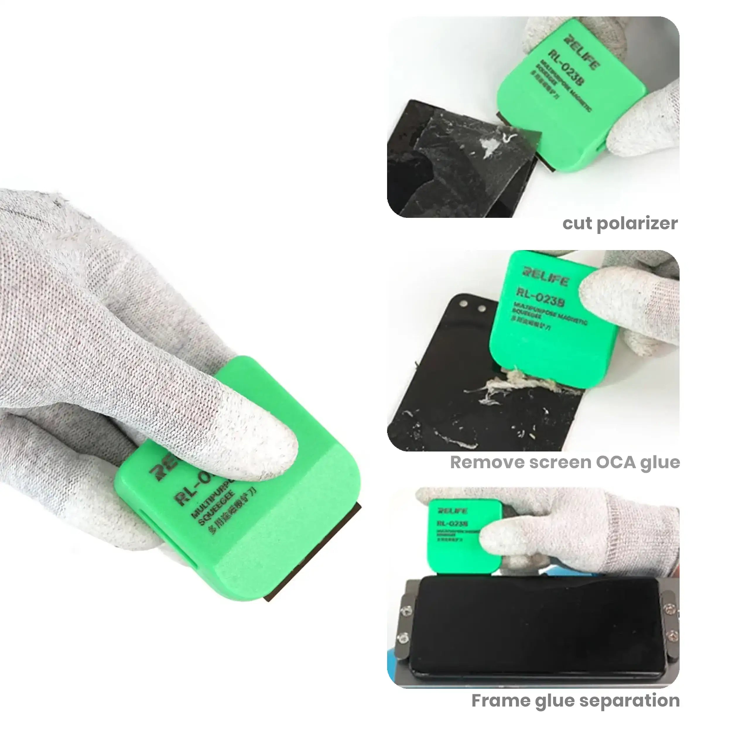 Relife RL-023B Magnetisches Squeegee-Öffnungswerkzeug für Smartphones/Tablets