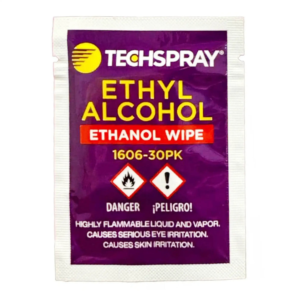 Ethanol Wipes (1606) for Flux Residue and PCB Cleaning (Techspray) (30-Pack)