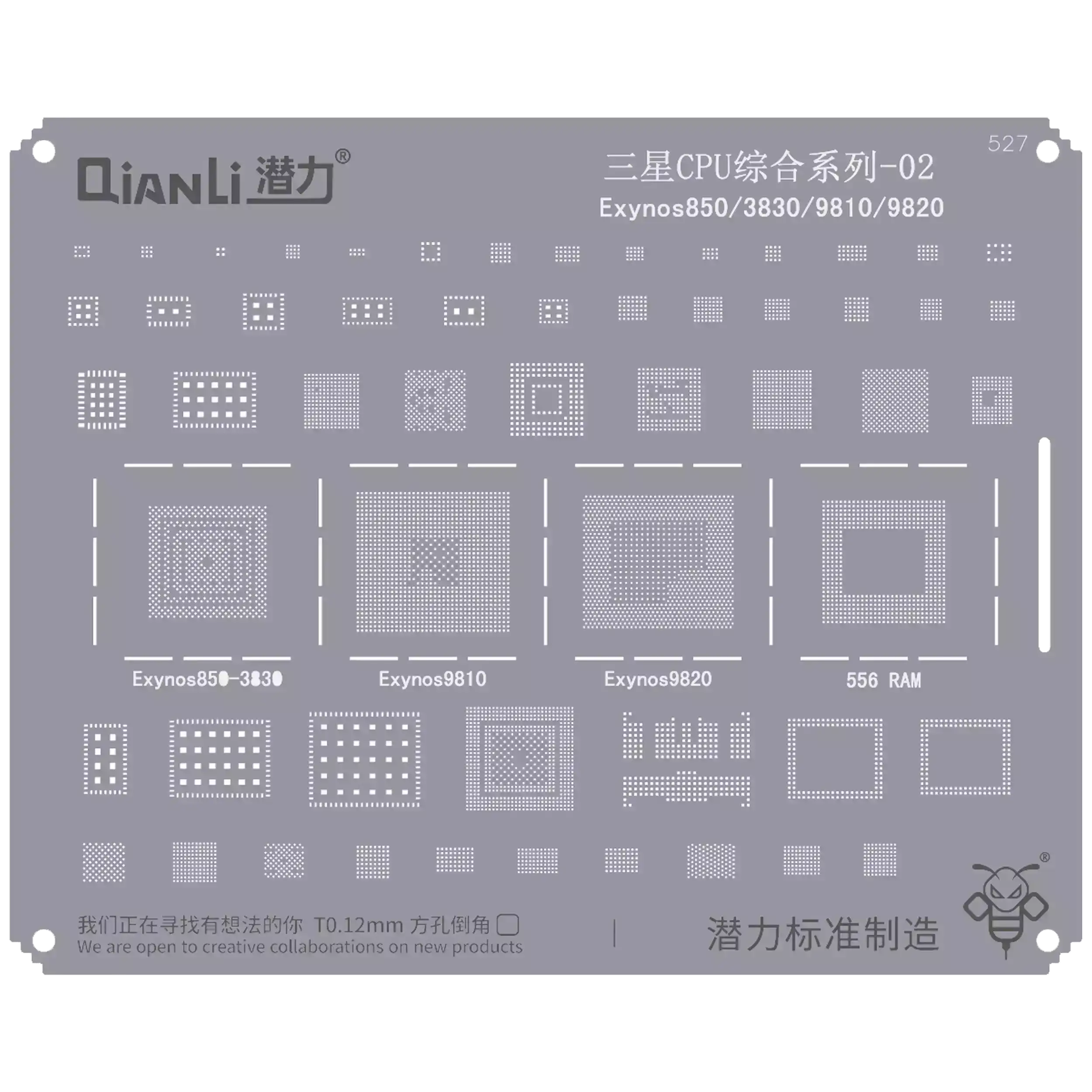 Bumblebee Schablone (QS527) Samsung CPU 02-Exynos850 / 3830 / 9810 / 9820