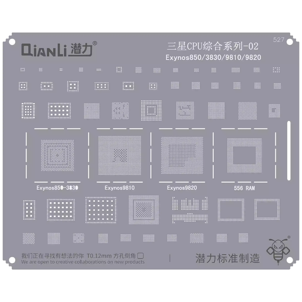Bumblebee Stencil (QS527) Samsung CPU 02-Exynos850 / 3830 / 9810 / 9820