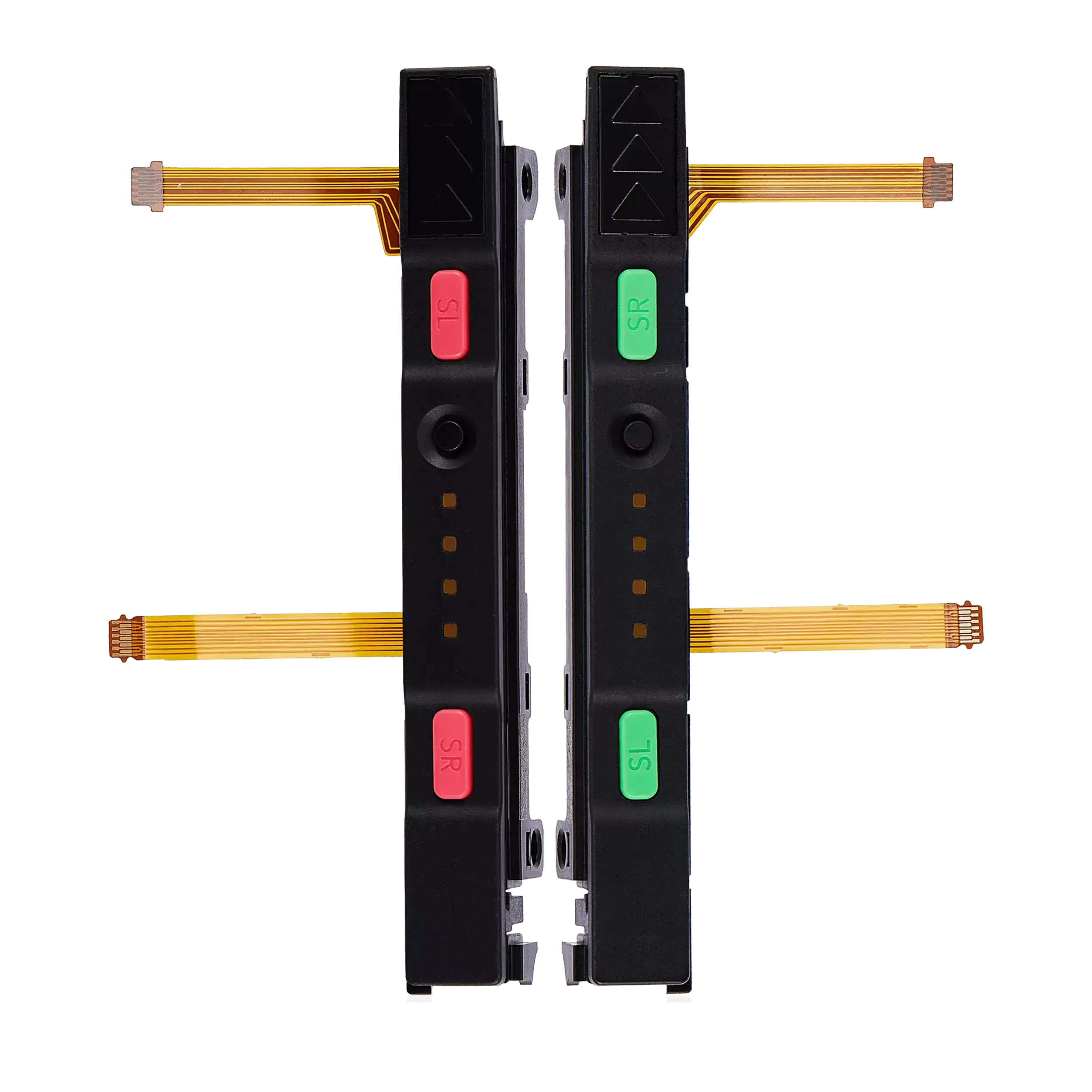 Plastic Rail (Right+Left) with Flex Cable for Nintendo Switch (Pink / Green)