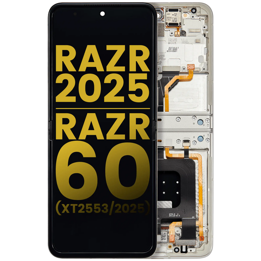 OLED Display with Frame for Motorola Razr 60 / Razr 2025 (XT2553) Refurbished Lightest Sky