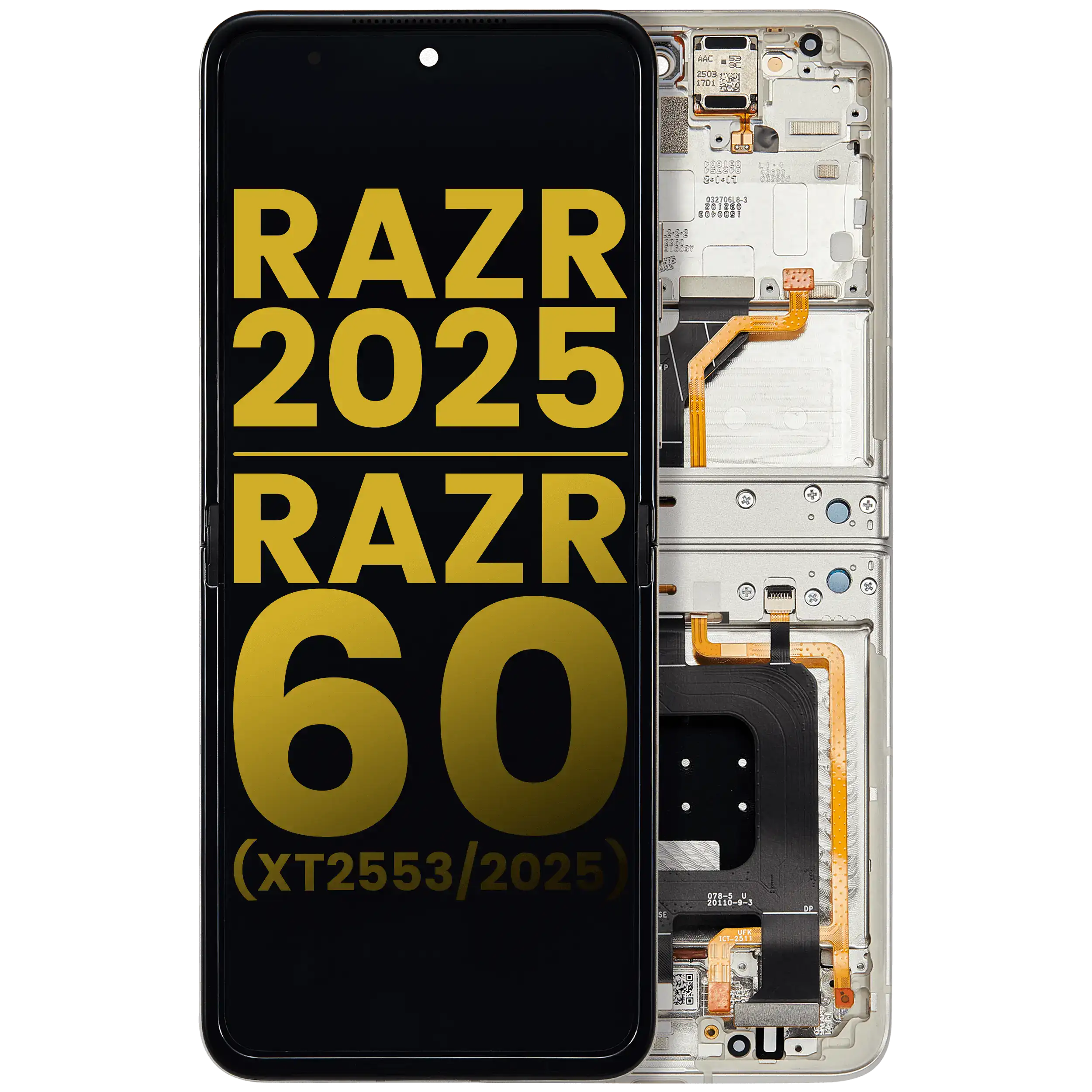 OLED Display with Frame for Motorola Razr 60 / Razr 2025 (XT2553) Refurbished Lightest Sky