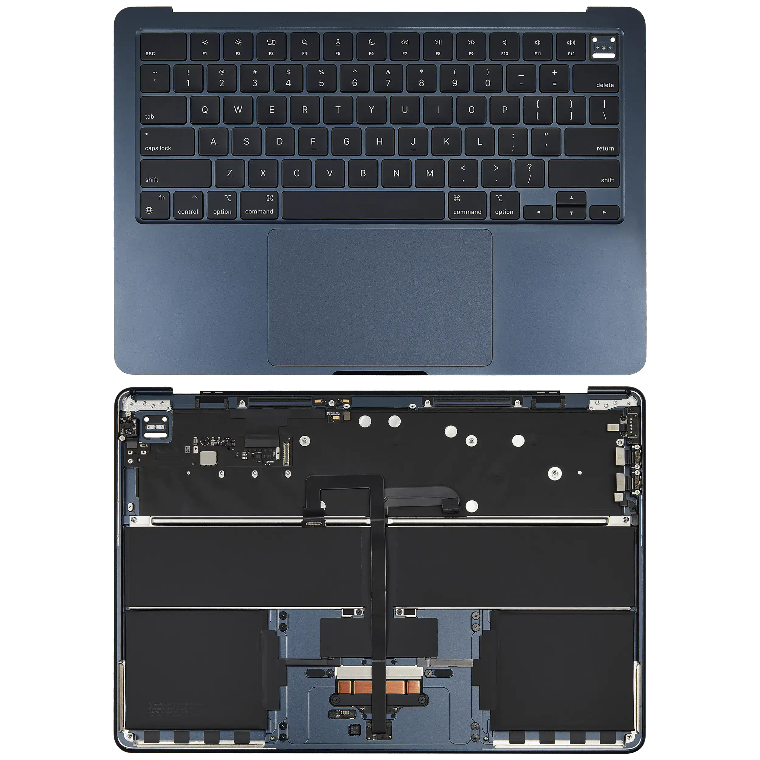Upper Back Cover/Frame and Keyboard for MacBook Air 13" (A3113 / Mid 2024) (Midnight) (US Keyboard)