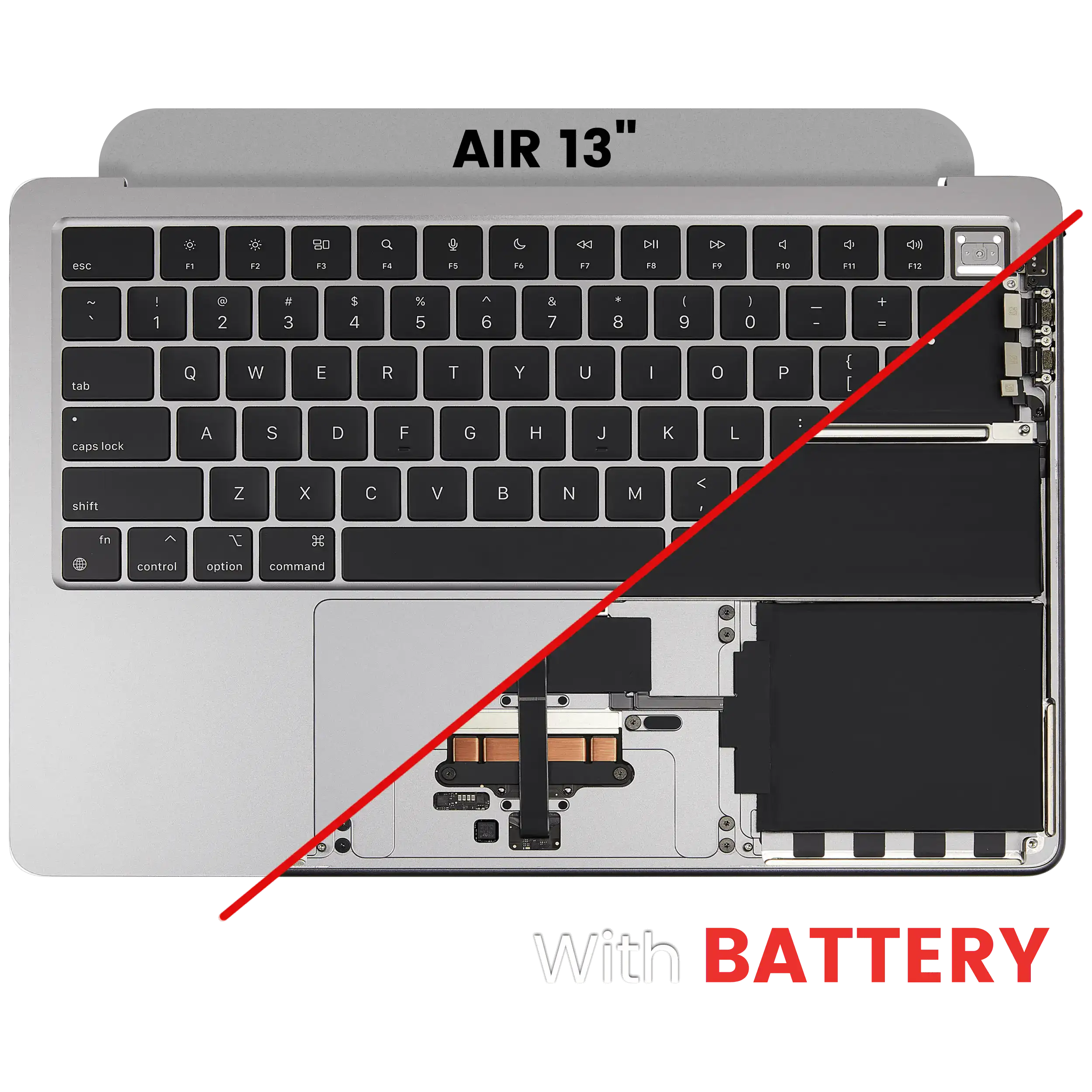 Top Case with Battery and Keyboard for MacBook Air 13" (A3113 / Mid 2024) (Space Gray) (US Keyboard)