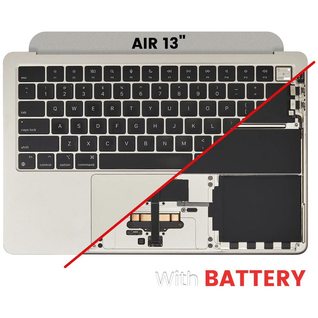 Top Case with Battery and Keyboard for MacBook Air 13" (A3113 / Mid 2024) (Starlight) (US Keyboard)