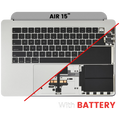 Topcase m. Akku & Tastatur f. MacBook Air 15" A3114 Silber US