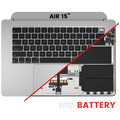 Topcase mit Akku & Tastatur MacBook Air 15" A3114 Space Gray US-Tastatur