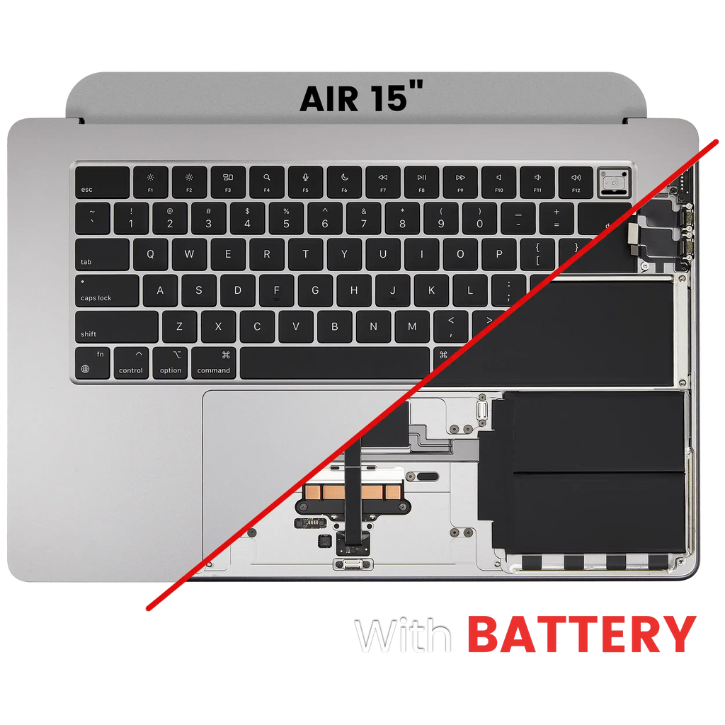 Topcase mit Akku & Tastatur MacBook Air 15" A3114 Space Gray US-Tastatur