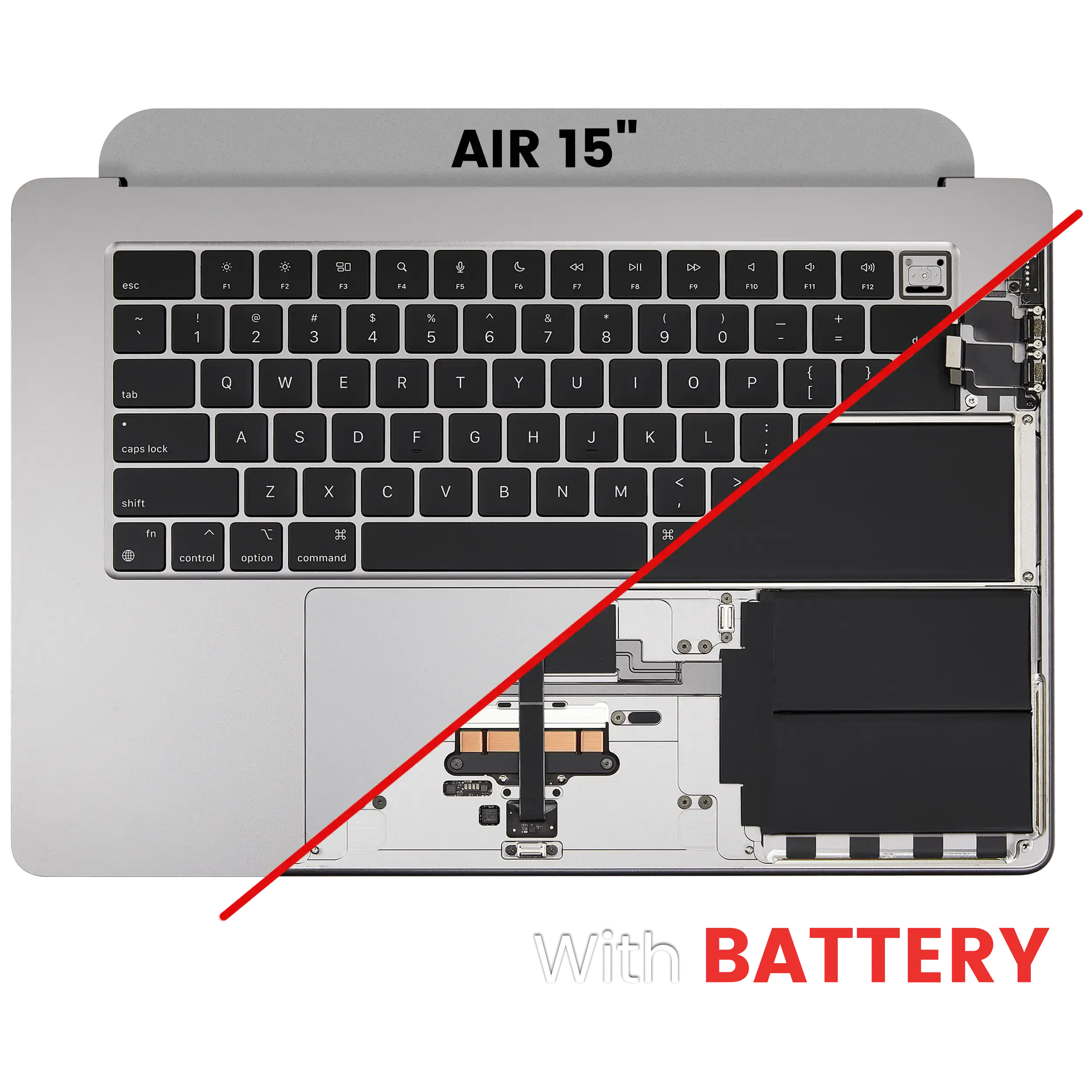 Topcase mit Akku & Tastatur MacBook Air 15" A3114 Space Gray US-Tastatur