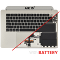 Topcase mit Akku und Tastatur für MacBook Air 15" A3114 Starlight US