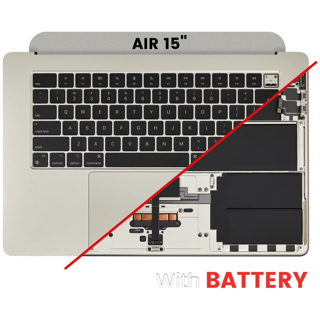 Top Case with Battery and Keyboard for MacBook Air 15" (A3114 / Mid 2024) (Starlight) (US Keyboard)