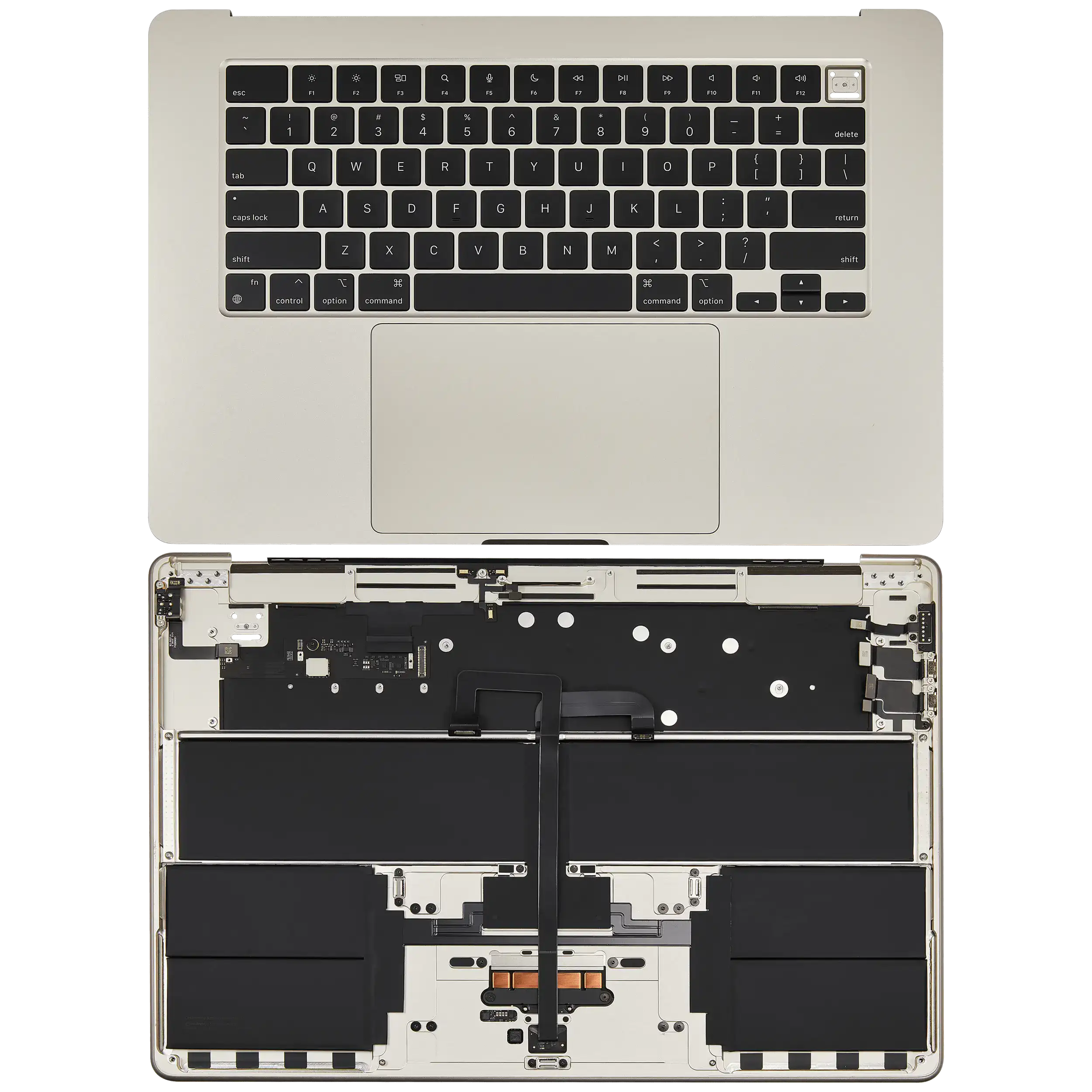 Top Case with Battery and Keyboard for MacBook Air 15" (A3114 / Mid 2024) (Starlight) (US Keyboard)