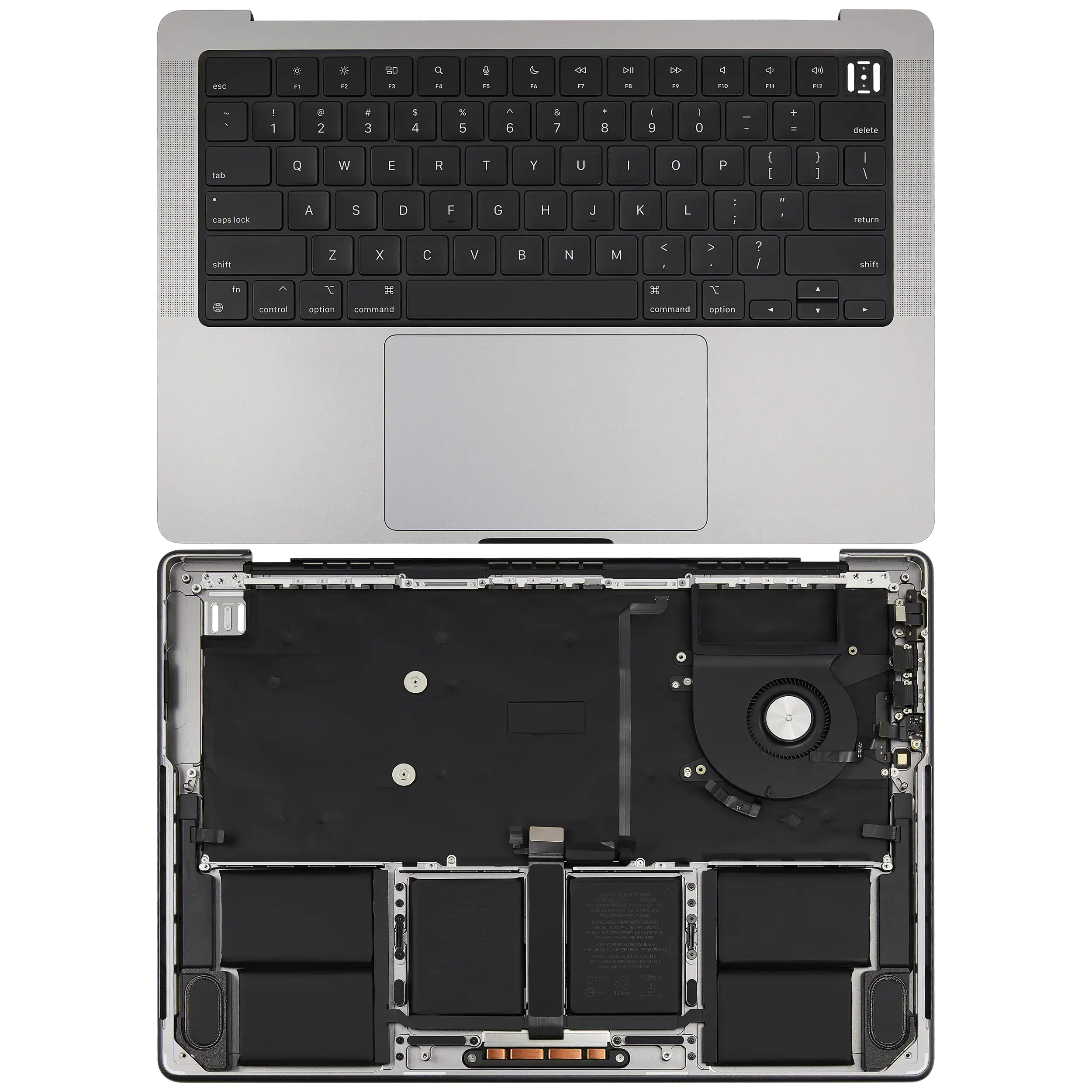 Top Case mit Keyboard (ANSI US) für MacBook Pro 14" A2918 (2023) (Space Grau)