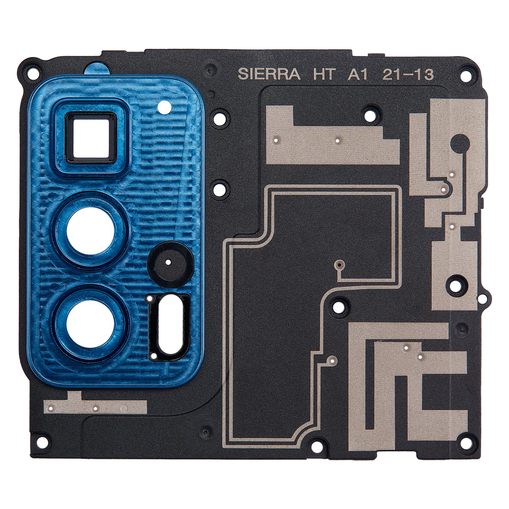 Motherboard-Schutzabdeckung für Motorola Edge 20 Pro (XT2153-1 / 2021) (Blue Vegan Leather)